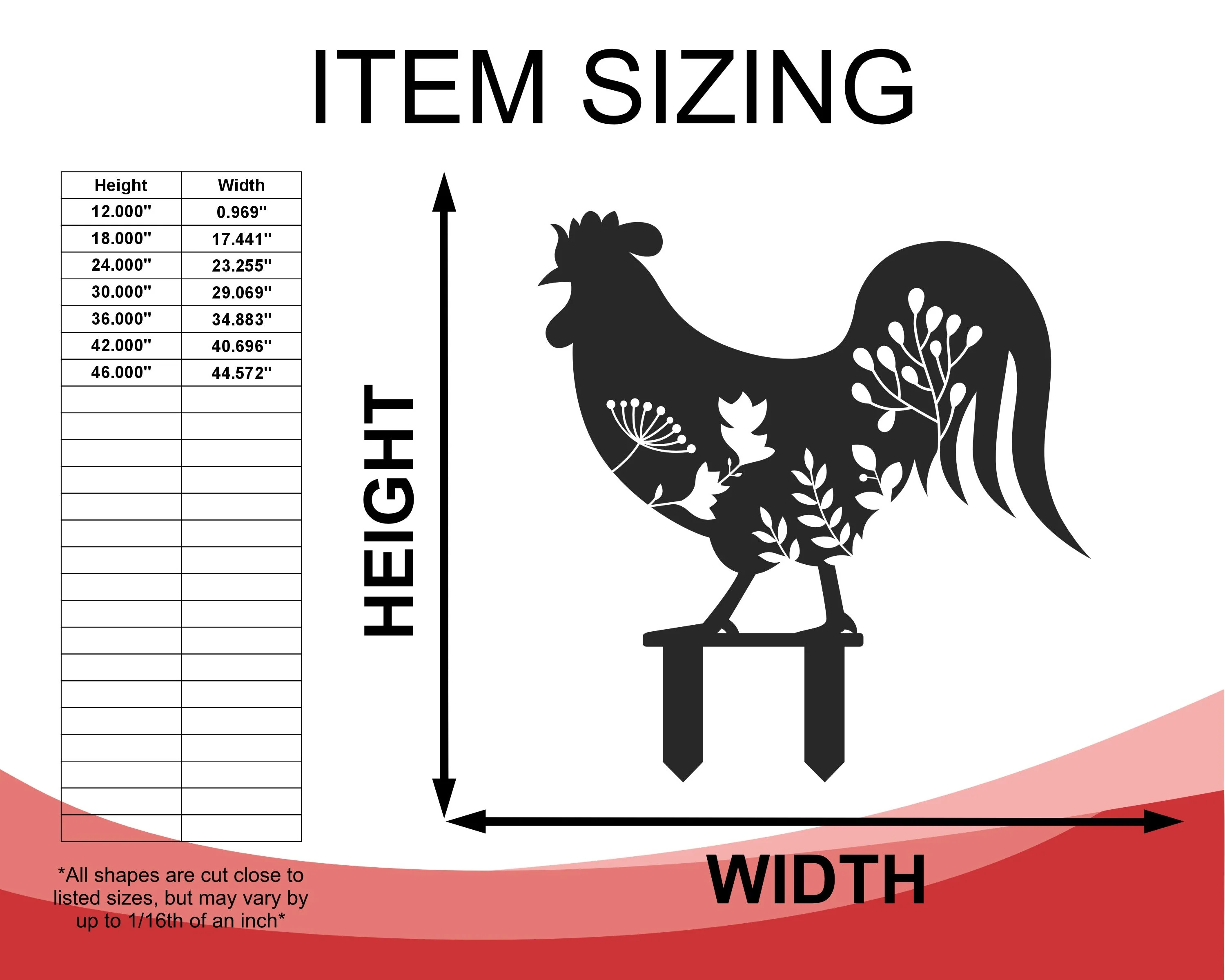 Metal Chicken Garden Stakes | 4 Piece Set | Outdoor | Up to 30" | Over 20 Color Options - Image 2