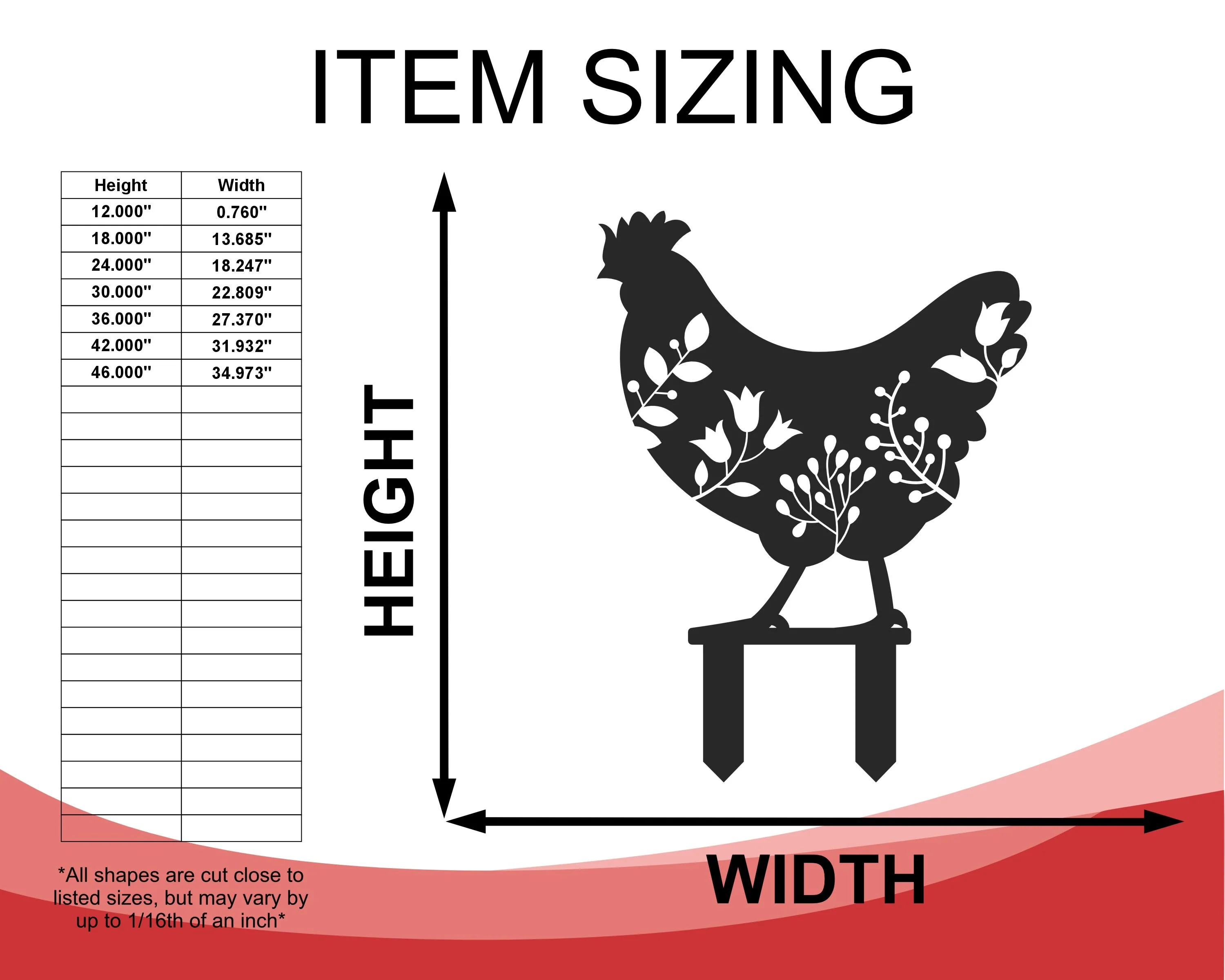 Metal Chicken Garden Stakes | 4 Piece Set | Outdoor | Up to 30" | Over 20 Color Options - Image 3