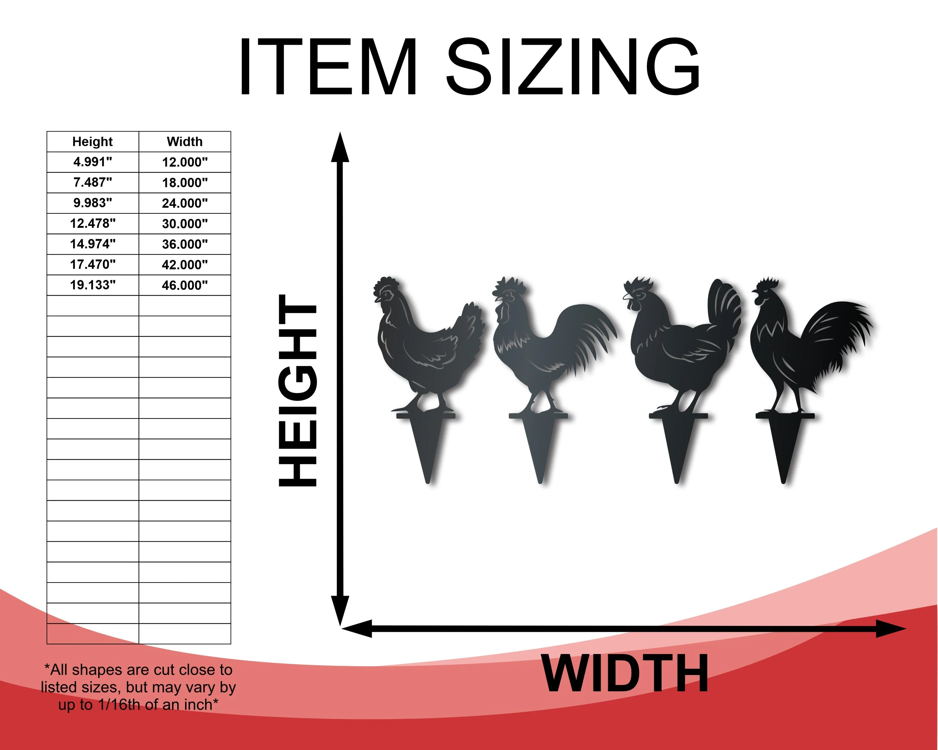 Metal Chicken Garden Stakes | Metal Garden Set | Outdoor | Up to 24" | Over 20 Color Options - Image 2