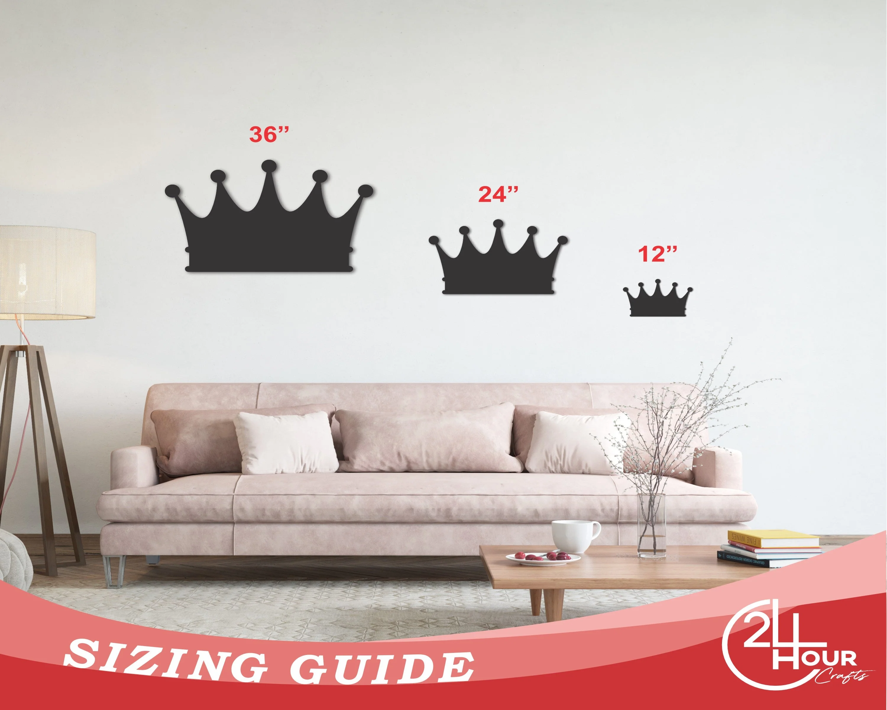 Metal Crown Wall Art | Metal Crown Silhouette | Metal Crown Wall Plaque | 15 color Options - Image 2