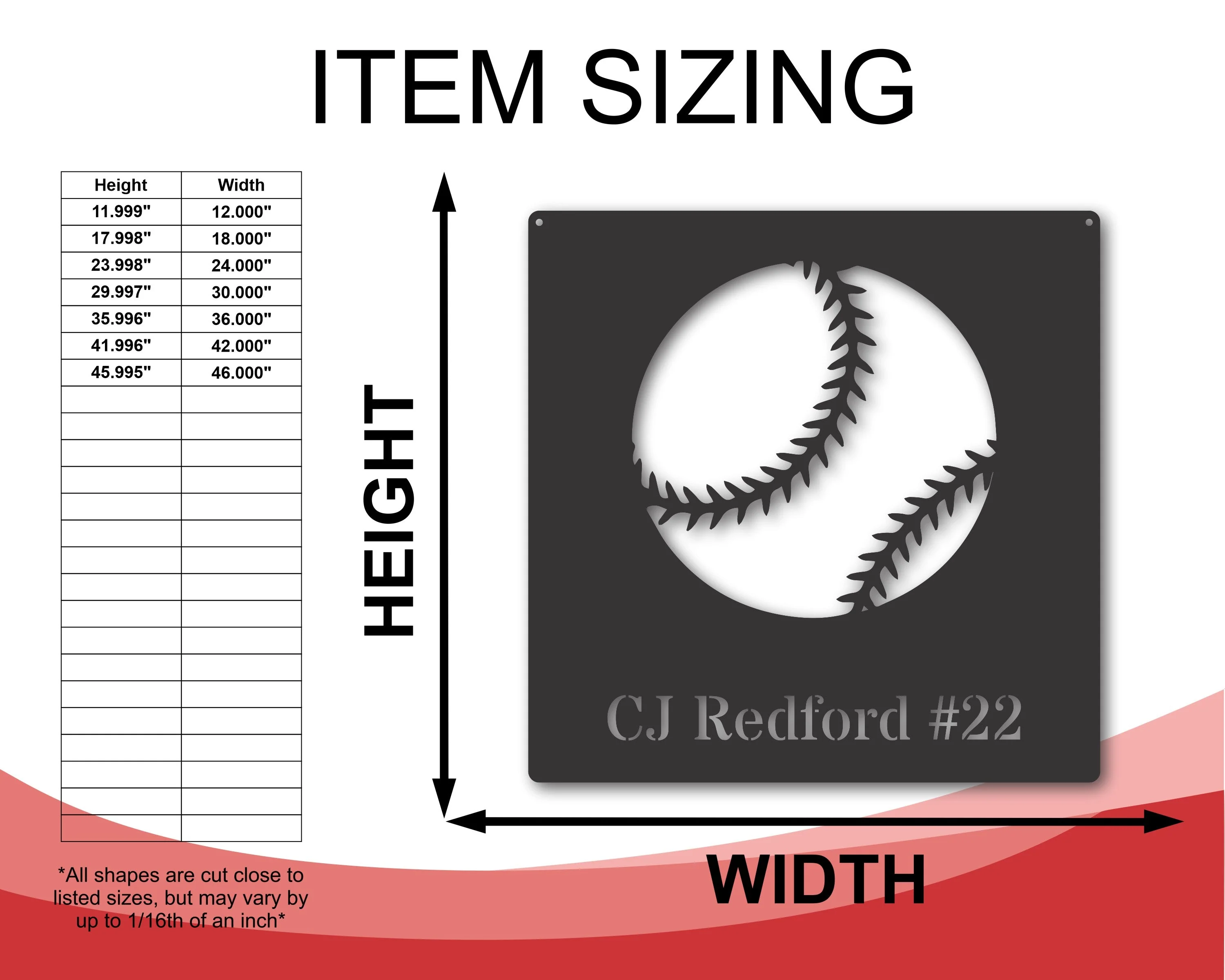 Metal Custom Baseball Name Wall Art | Personalized Baseball Wall Sign | Personalized Baseball Sign | 15 Color Options - Image 3