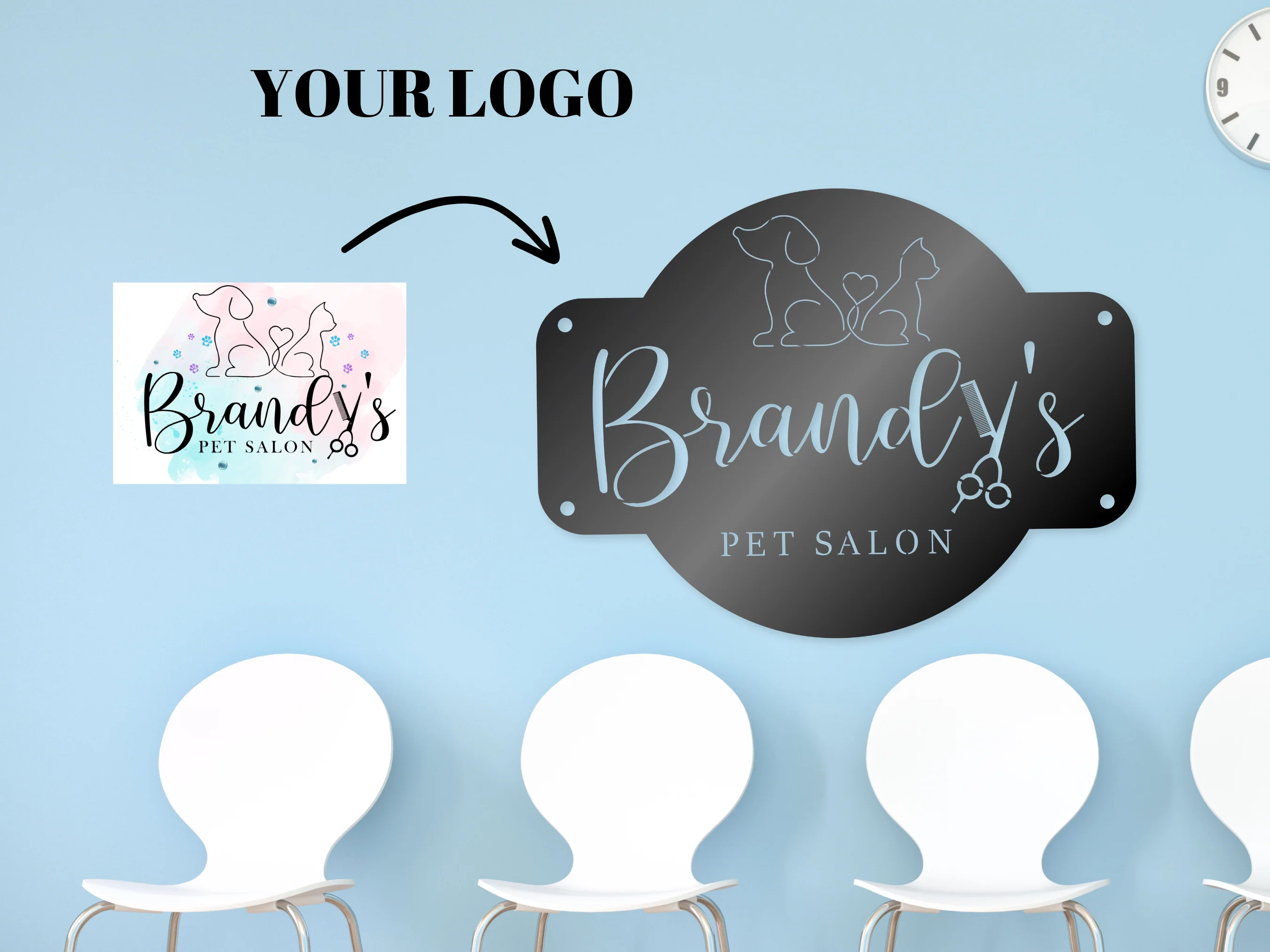 Metal Custom Business Sign | Custom Metal Business Logo Sign | 14 Color Options - Image 4