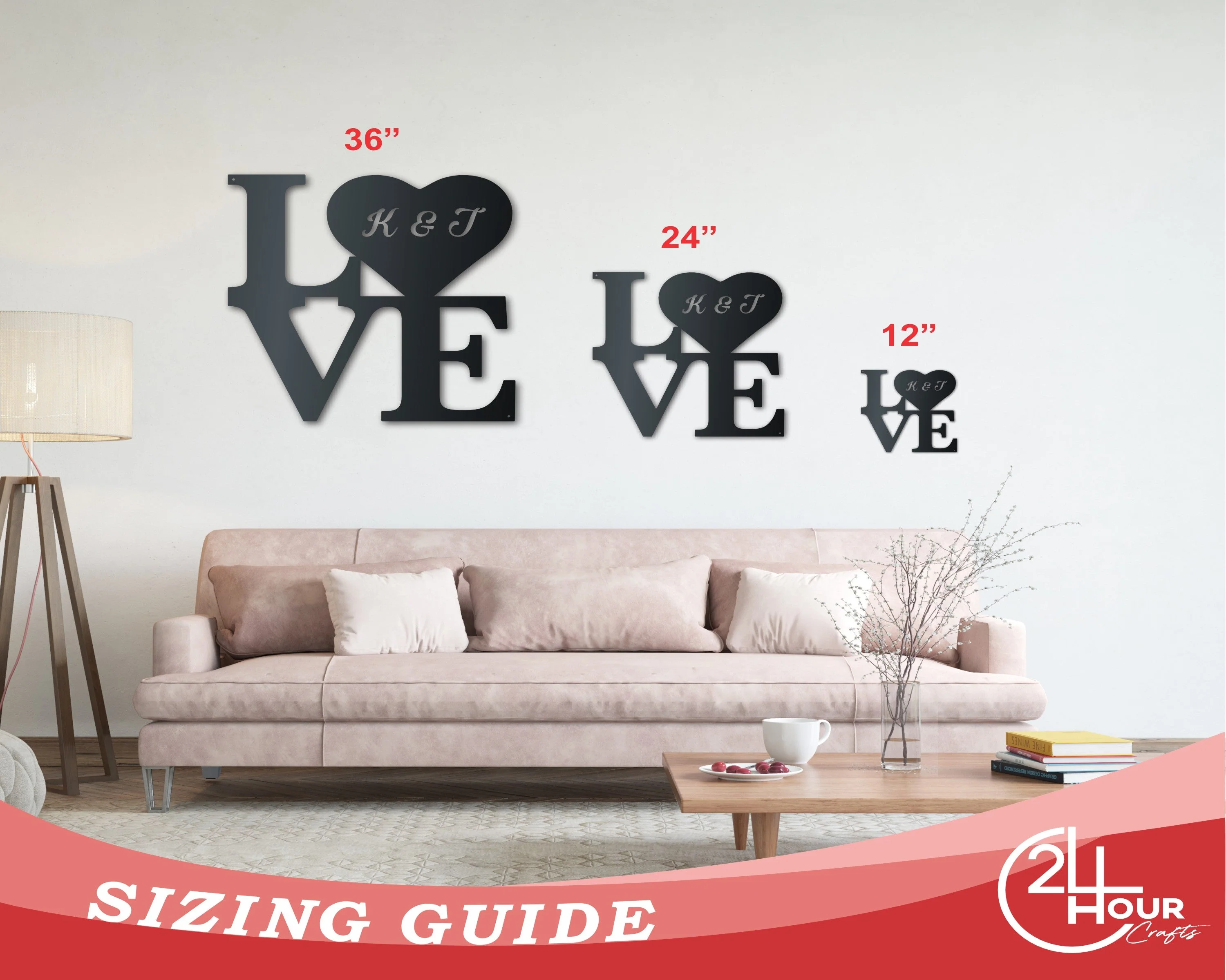 Metal Custom Love Wall Art - Custom Metal Sign - 14 Color Options - Image 3