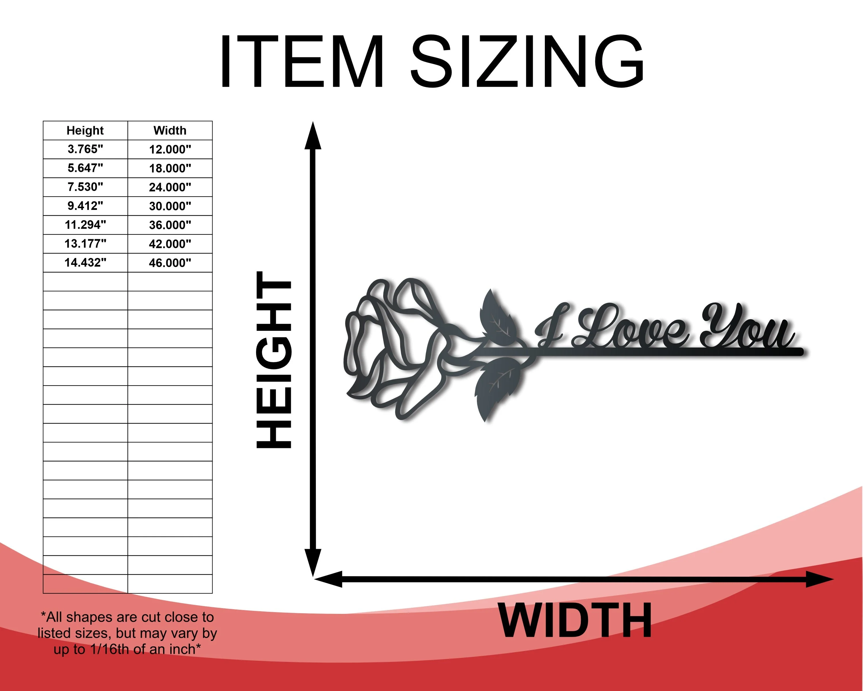 Metal Custom Rose Wall Art - Custom Metal Sign - 14 Color Options - Image 2