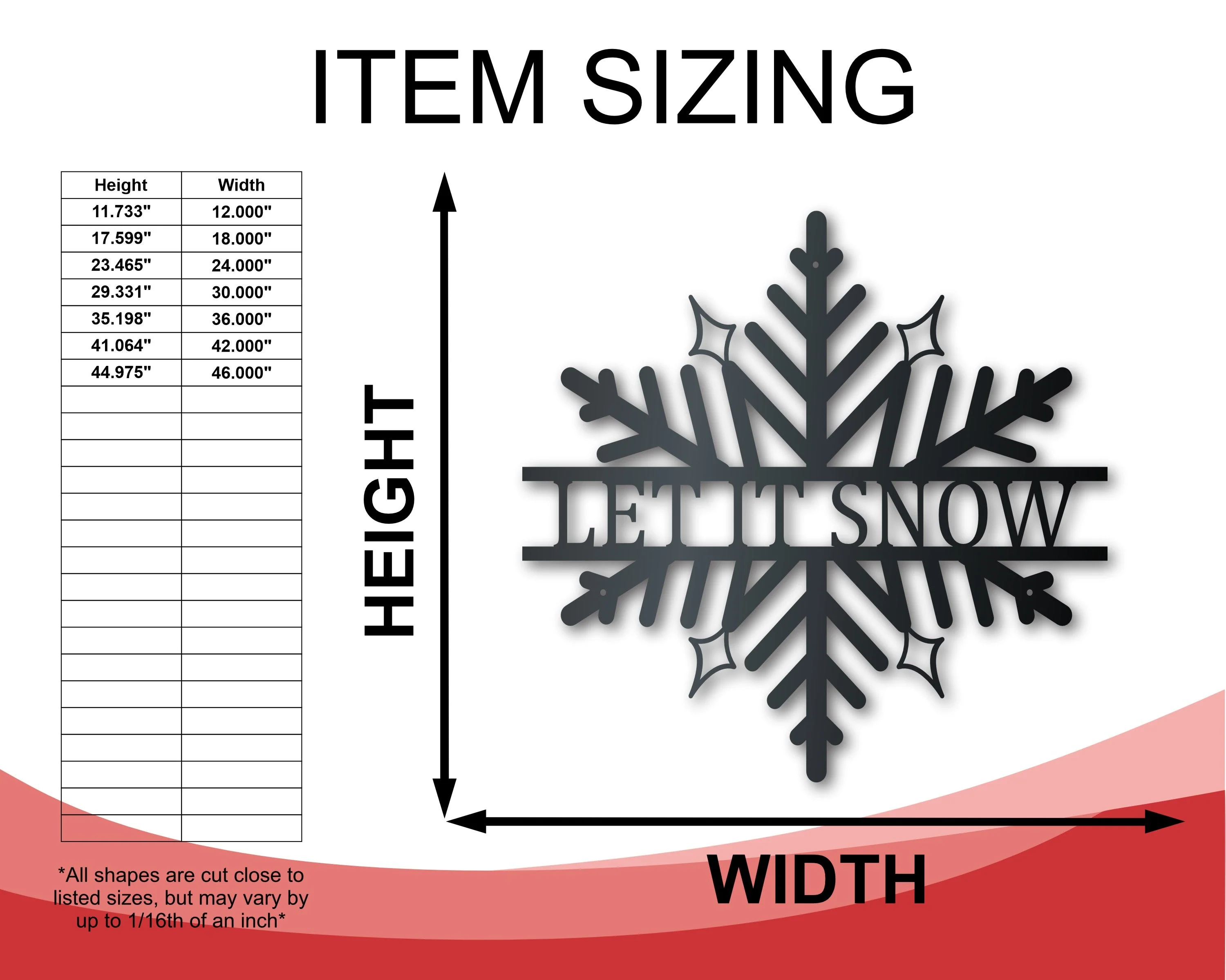 Metal Custom Snowflake Wall Art - Metal Winter Sign - 14 Color Options - Image 2