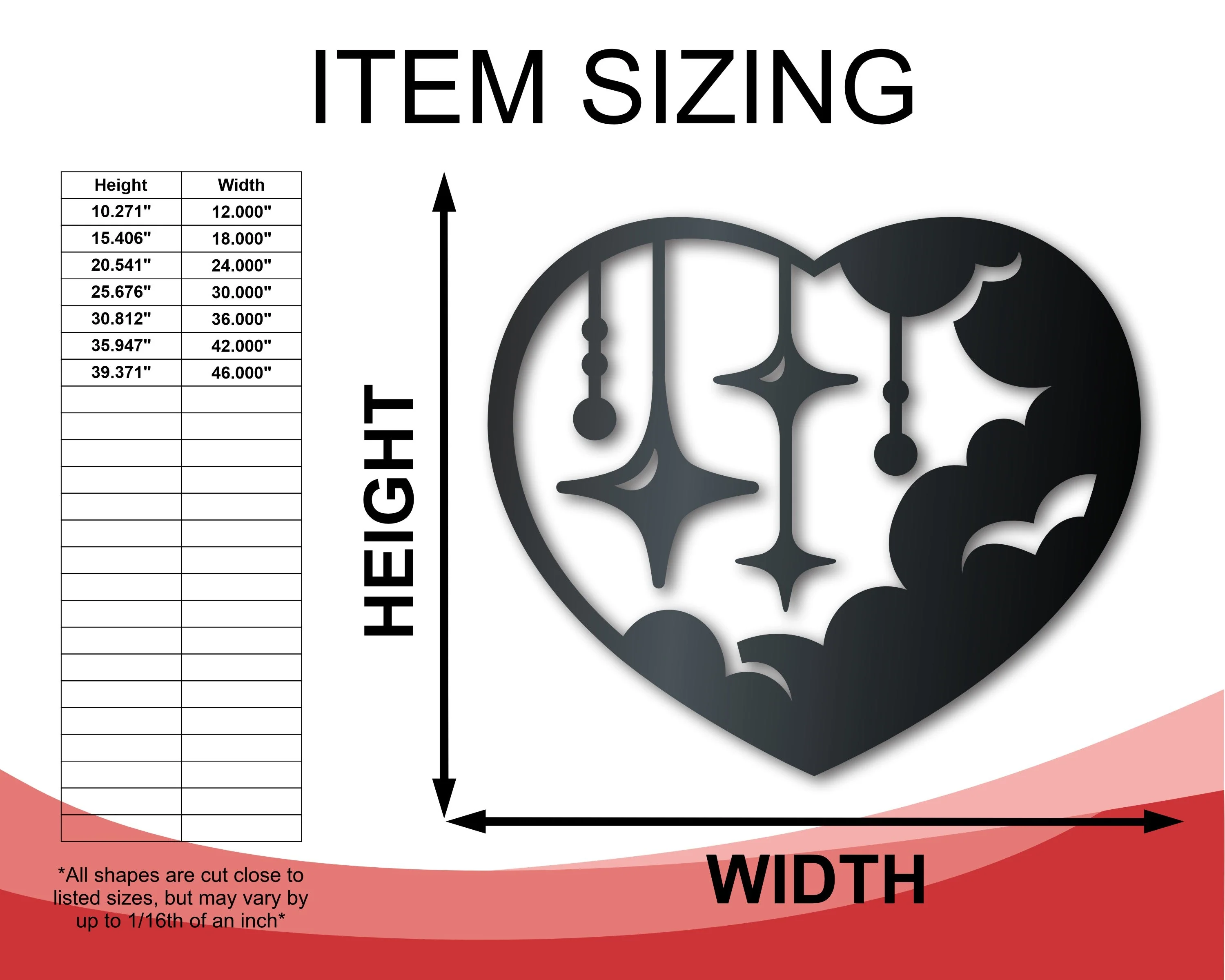 Metal Custom Starry Heart Wall Art - Metal Sign - 14 Color Options - Image 2