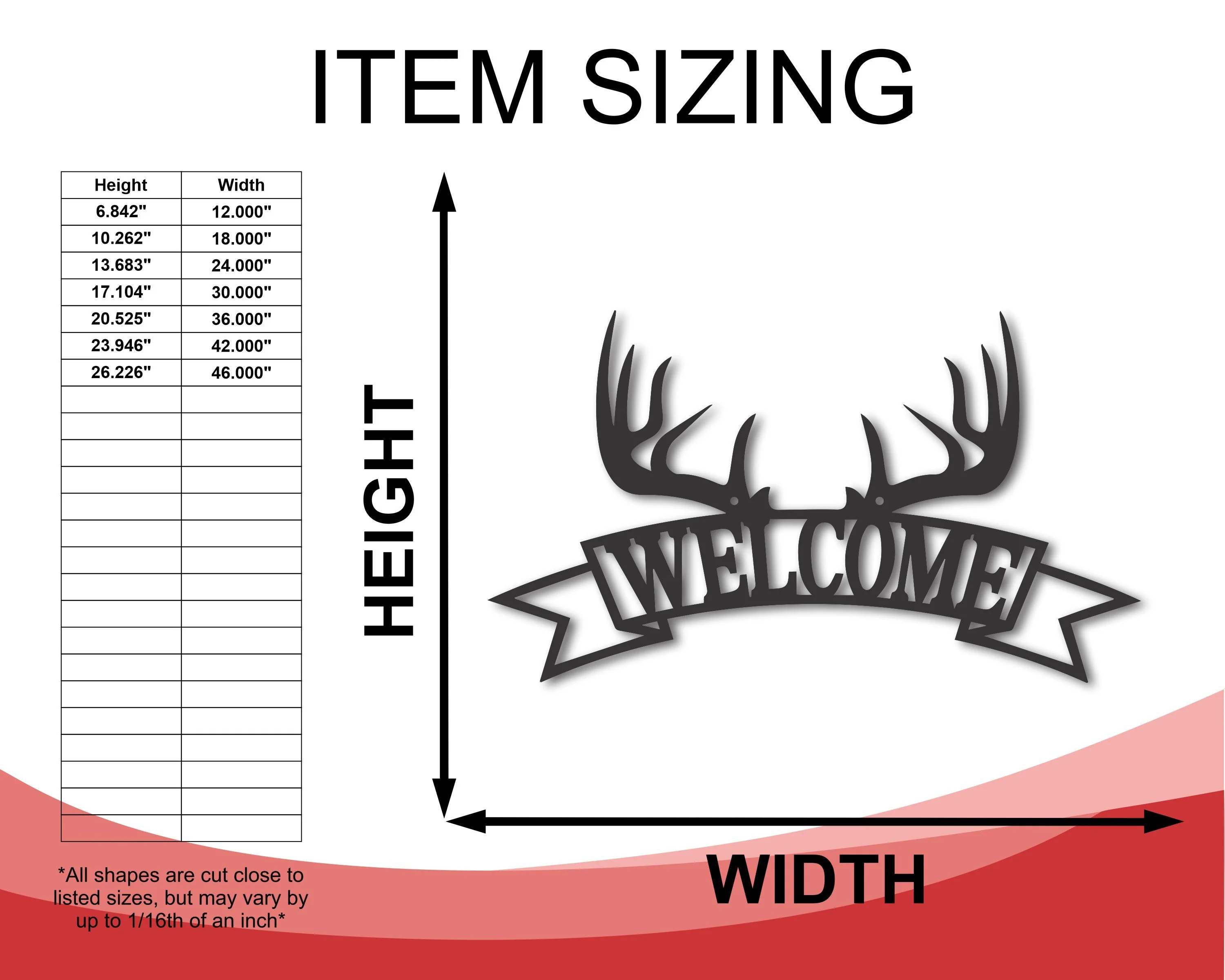 Metal Deer Antler Welcome Wall Art | Rustic Metal Hunters Sign | Indoor Outdoor | Up to 46" | Over 20 Color Options - Image 3