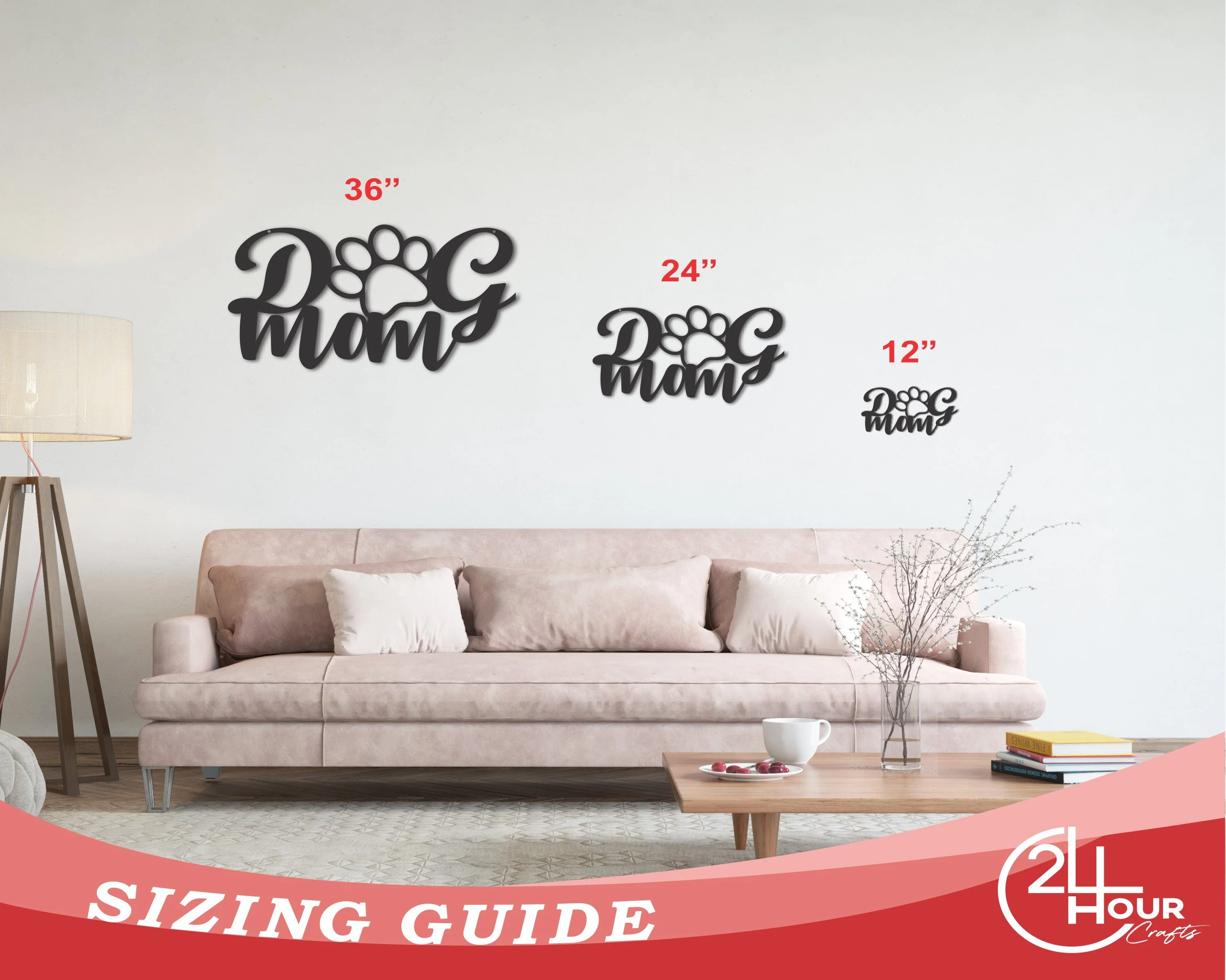 Metal Dog Mom Wall Art | Custom Metal Dog Mom Sign | 15 Color Options - Image 2