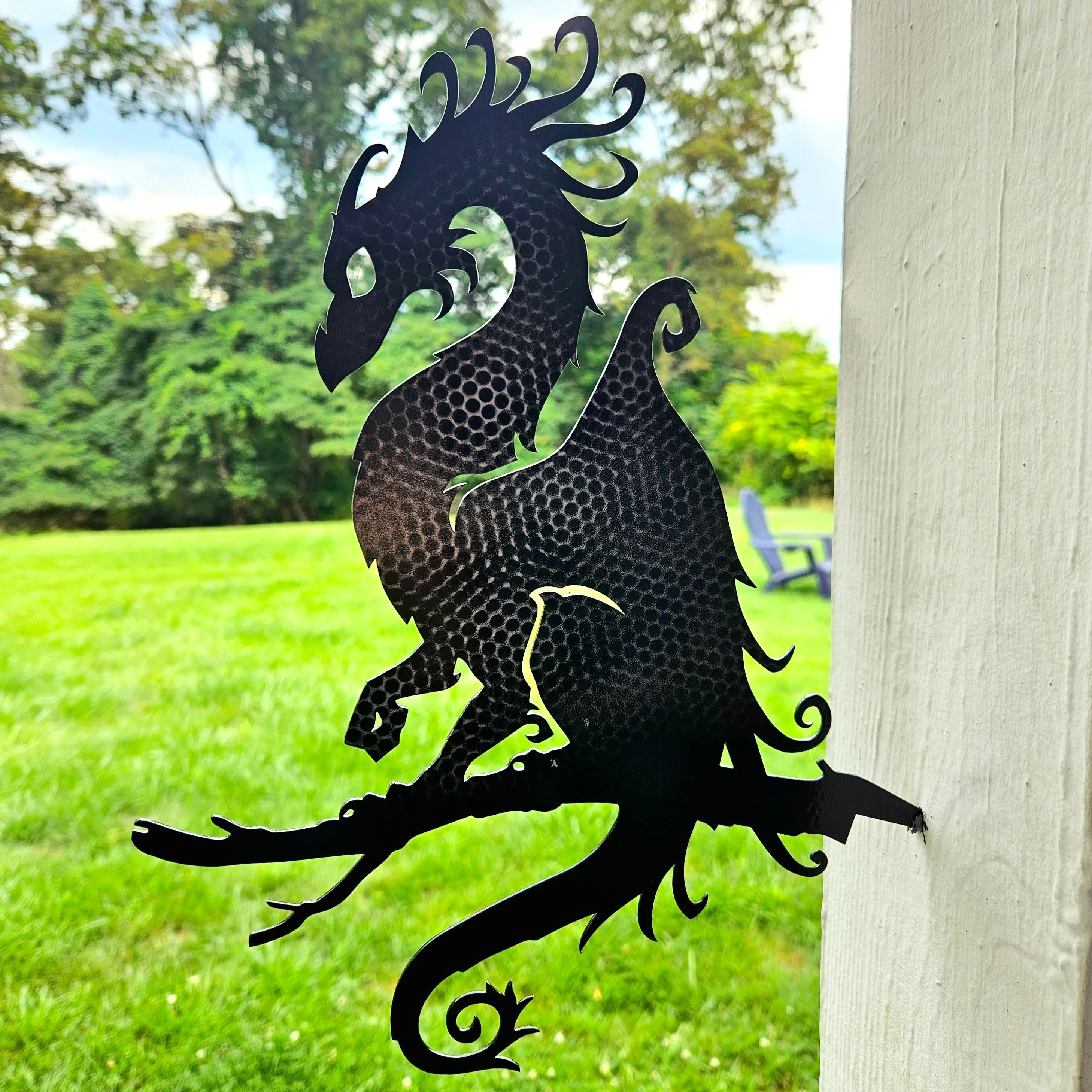 Metal Dragon Tree Stake | Fantasy Dragon Sign | Indoor Outdoor | Up to 46" | Over 20 Color Options - Image 2