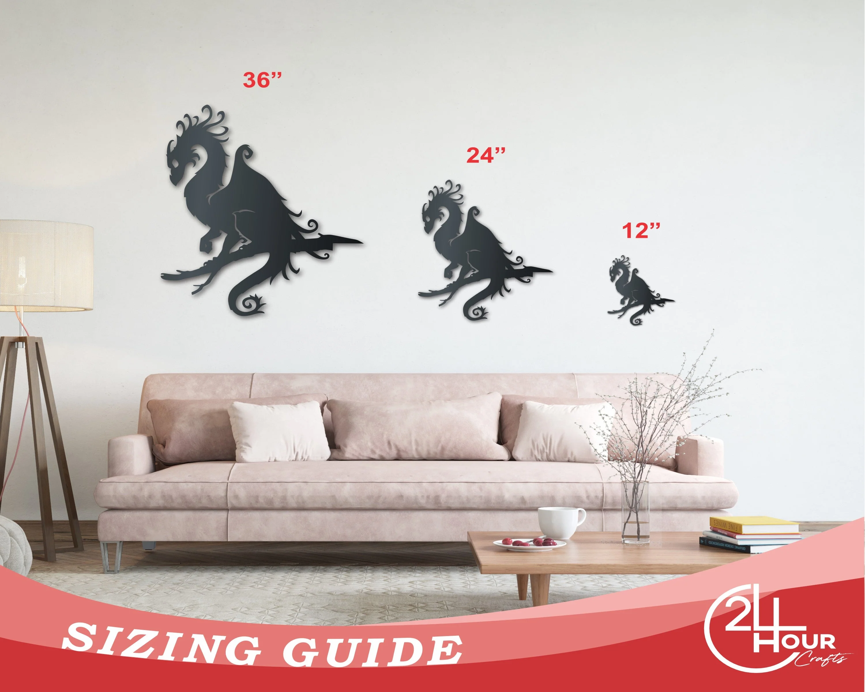 Metal Dragon Tree Stake | Fantasy Dragon Sign | Indoor Outdoor | Up to 46" | Over 20 Color Options - Image 4