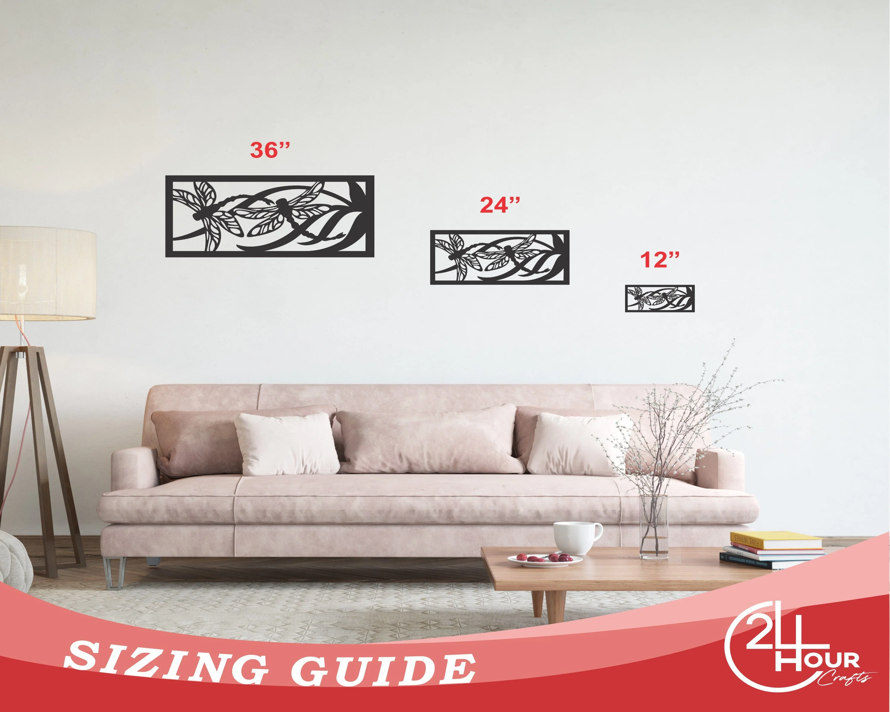 Metal Dragonfly Wall Art | Dragonfly Metal Landscape | 15 Color Options - Image 2