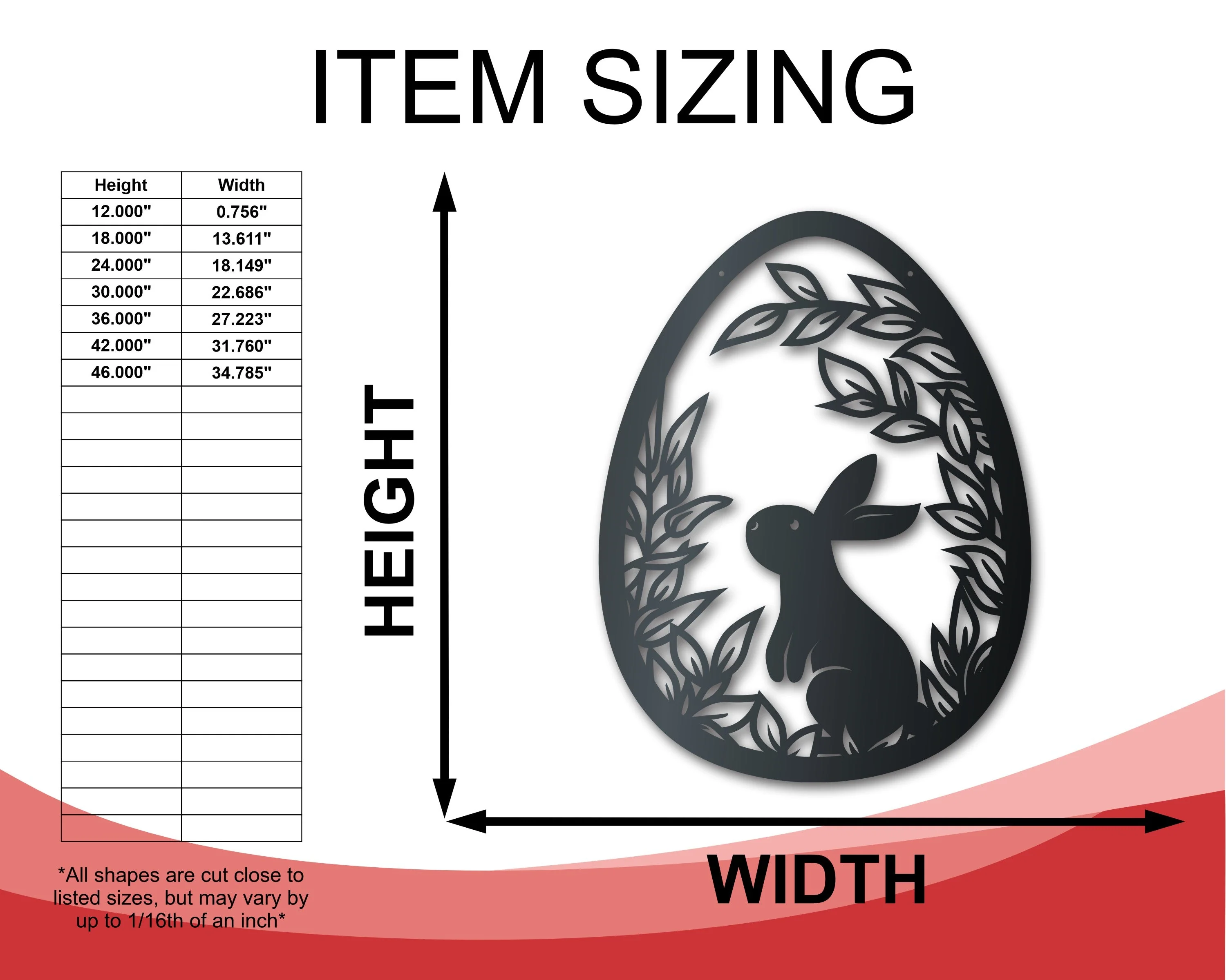 Metal Easter Bunny Egg Wall Art - 14 Color Options - Image 2