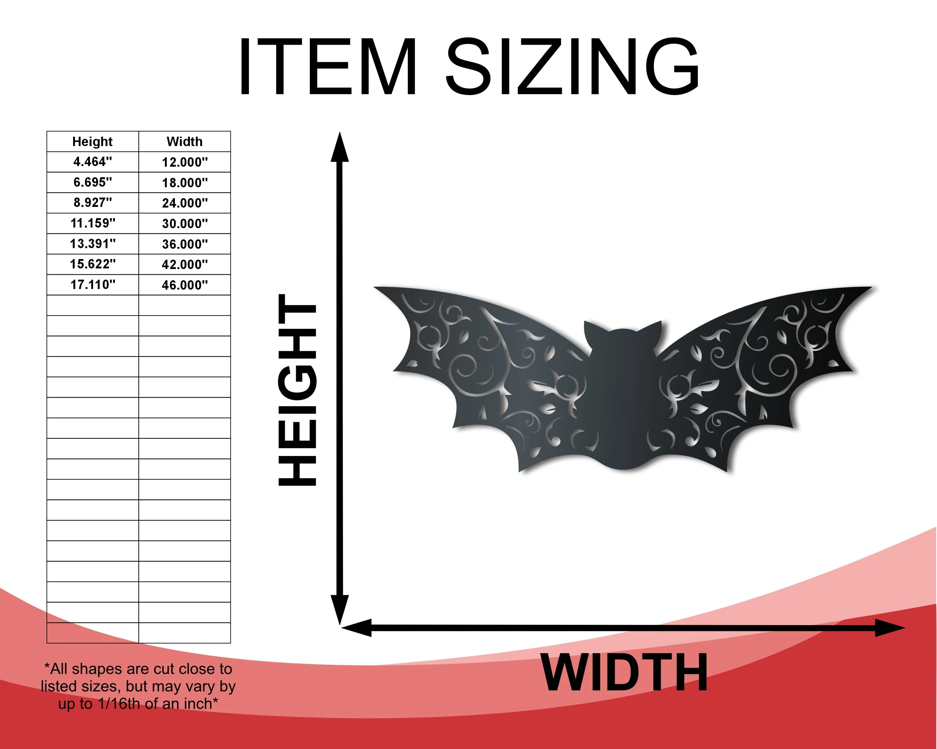 Metal Floral Bat Wall Art | Halloween | Indoor Outdoor | Up to 36" | Over 20 Color Options - Image 2