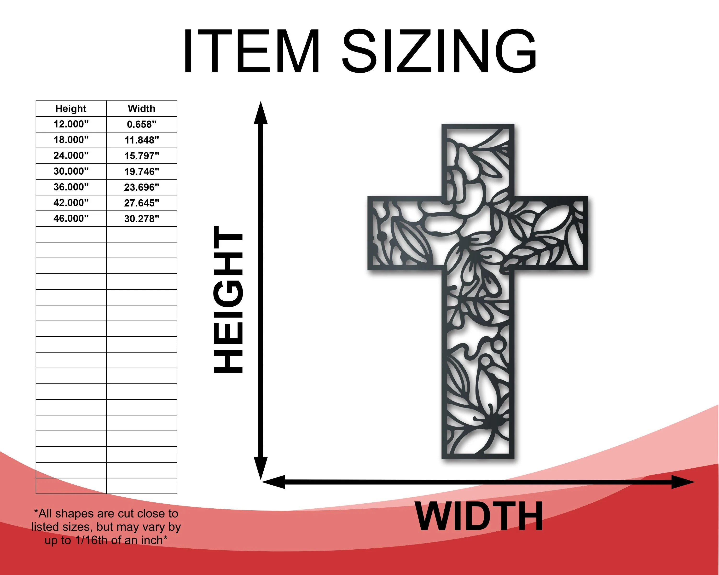 Metal Floral Cross Wall Art - 14 Color Options - Image 2