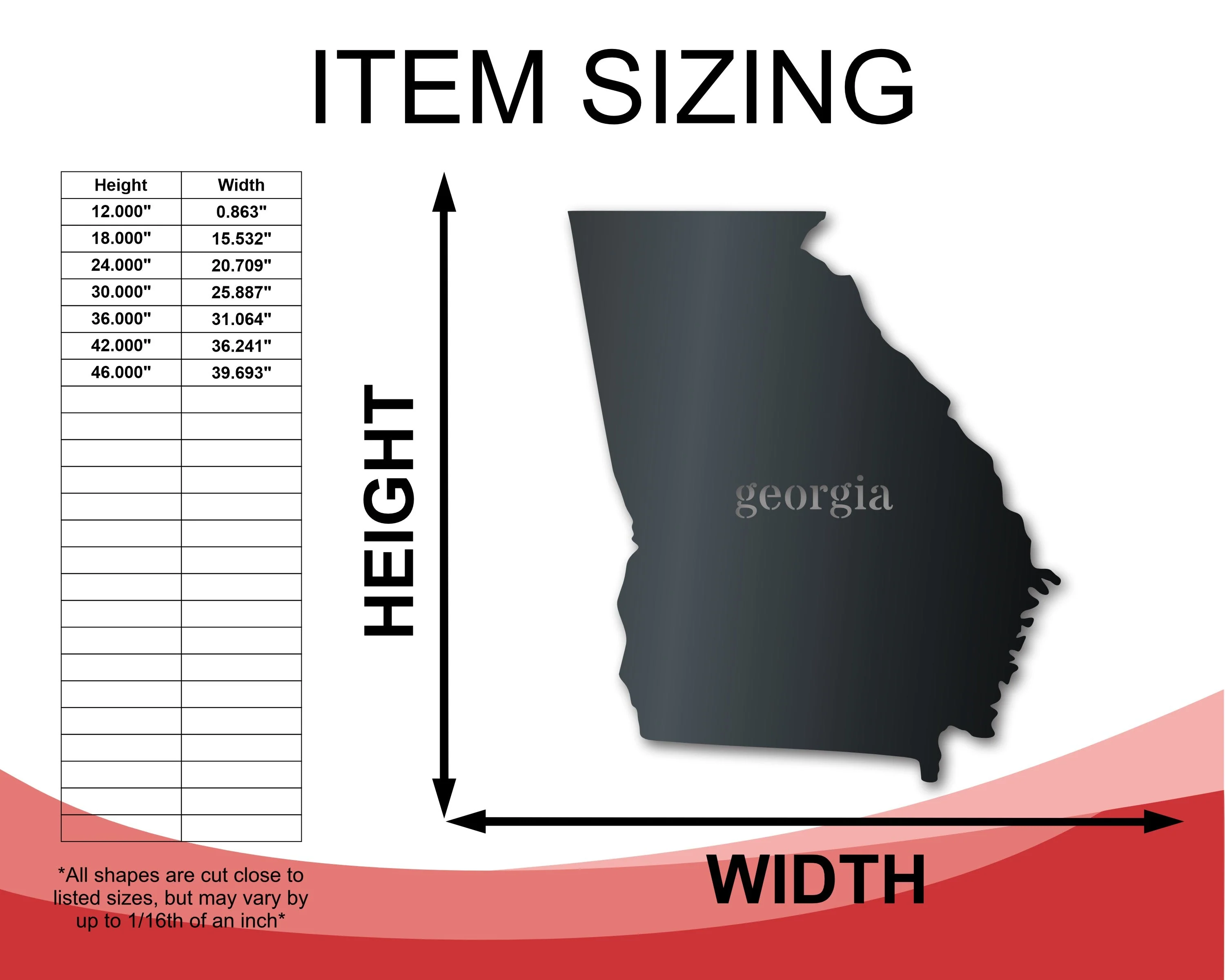 Metal Georgia Wall Art - Custom Metal US State Sign - 14 Color Options - Image 2