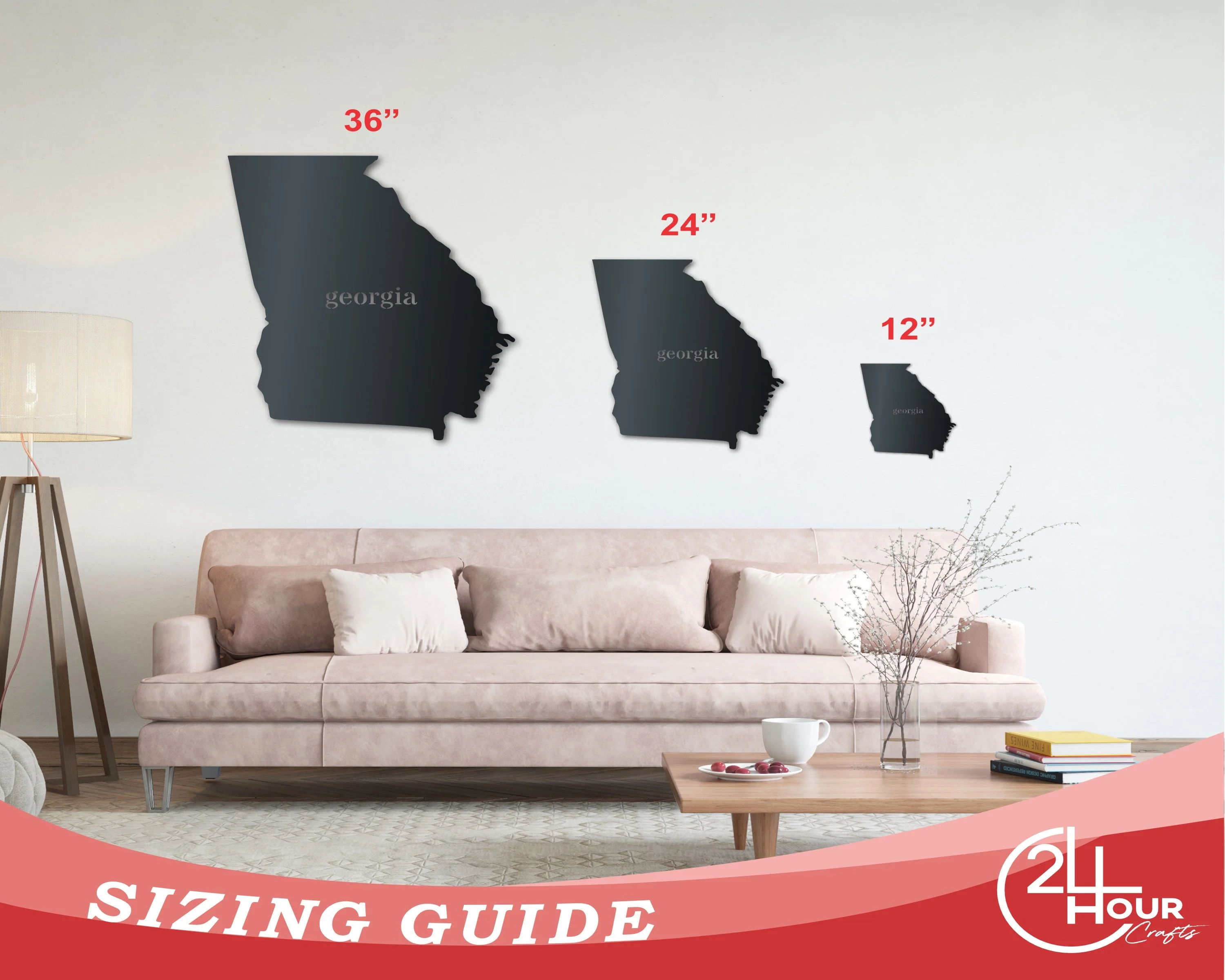 Metal Georgia Wall Art - Custom Metal US State Sign - 14 Color Options - Image 3