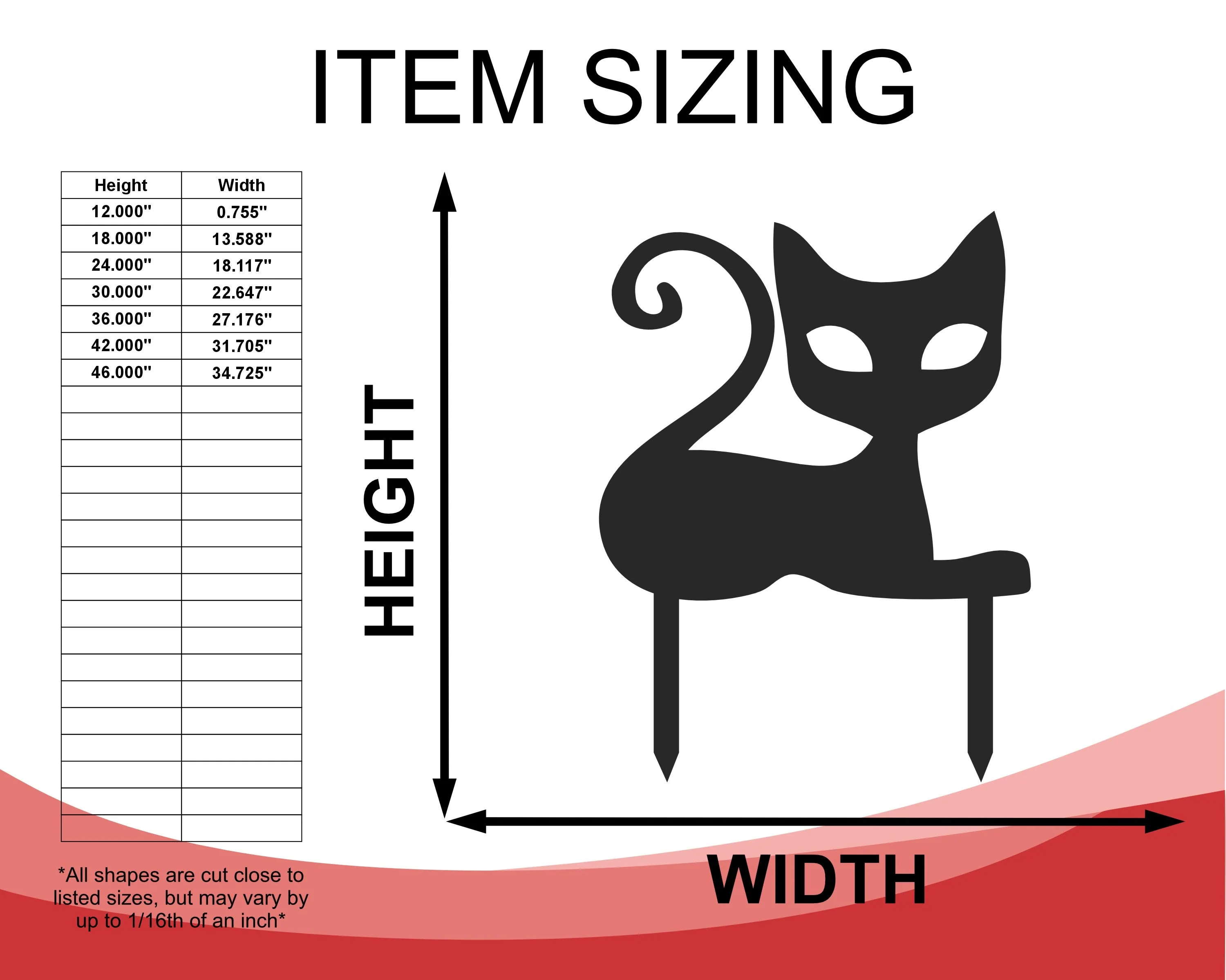 Metal Halloween Cat Garden Stakes | Set of 3 | Up to 46" | Over 20 Color Options - Image 5