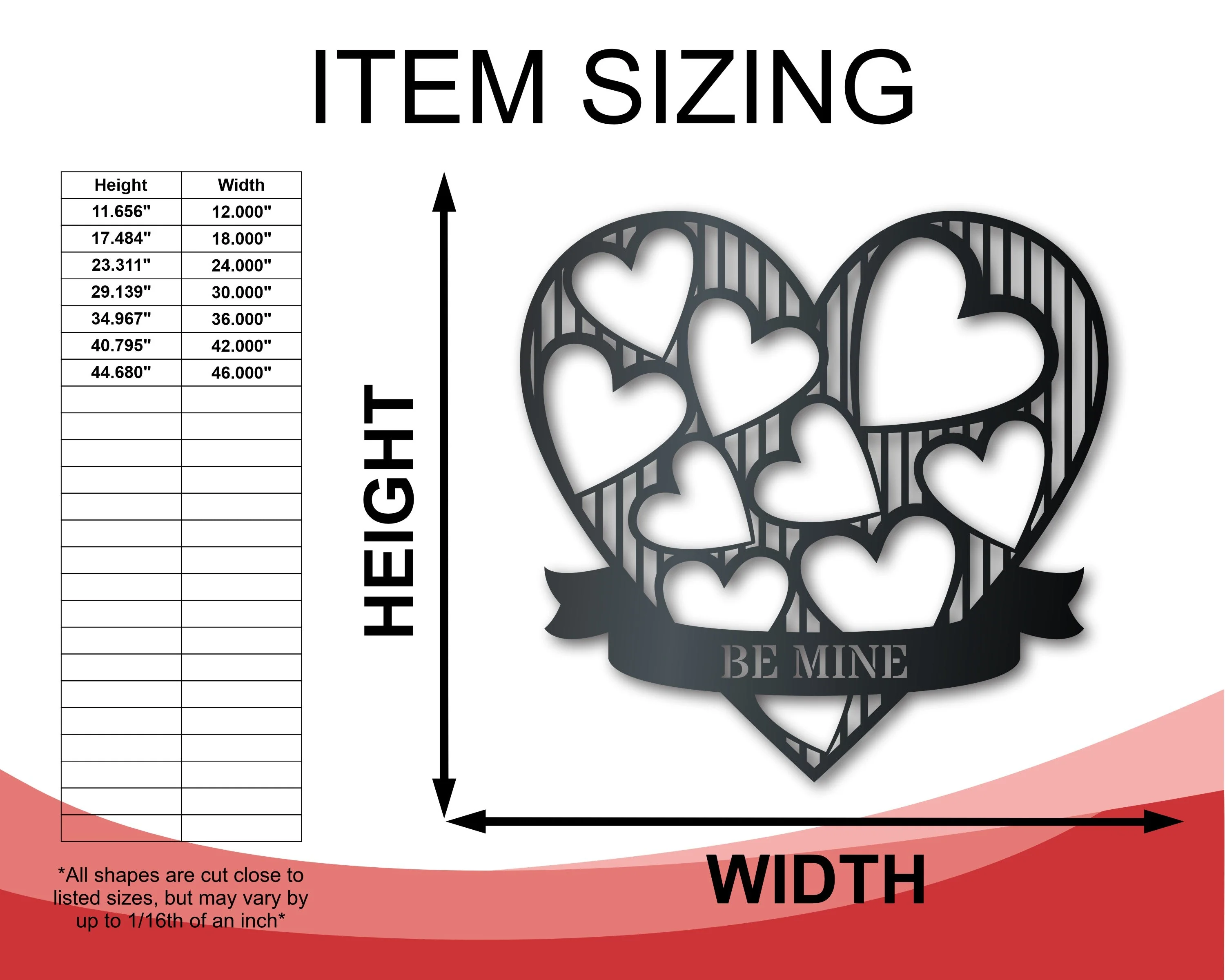 Metal Heart of Hearts Wall Art - Metal Sign - 14 Color Options - Image 2
