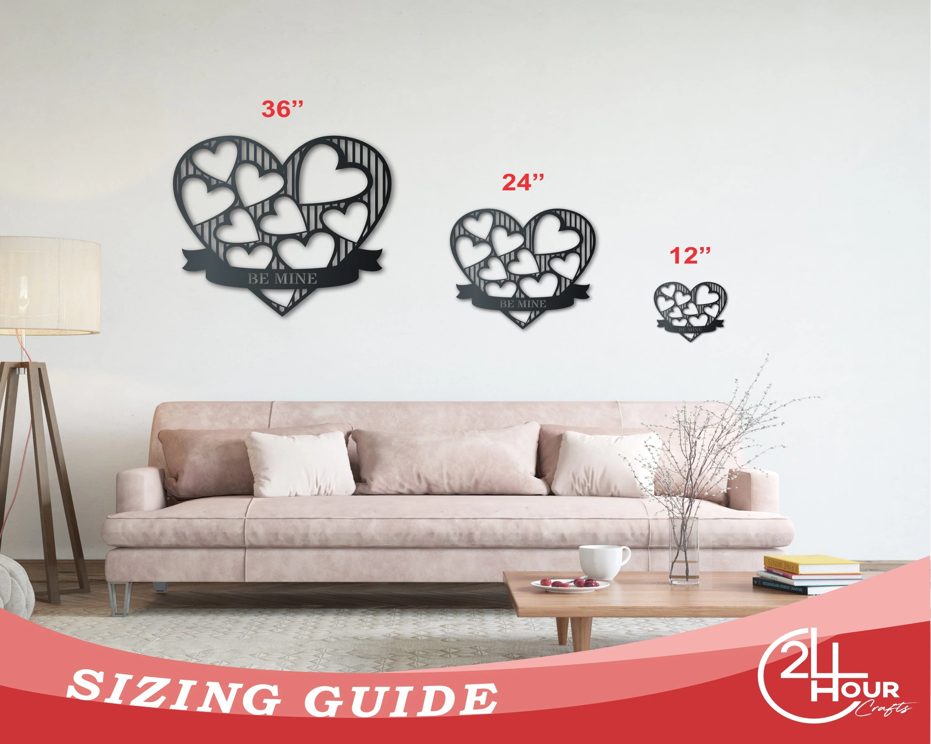 Metal Heart of Hearts Wall Art - Metal Sign - 14 Color Options - Image 3