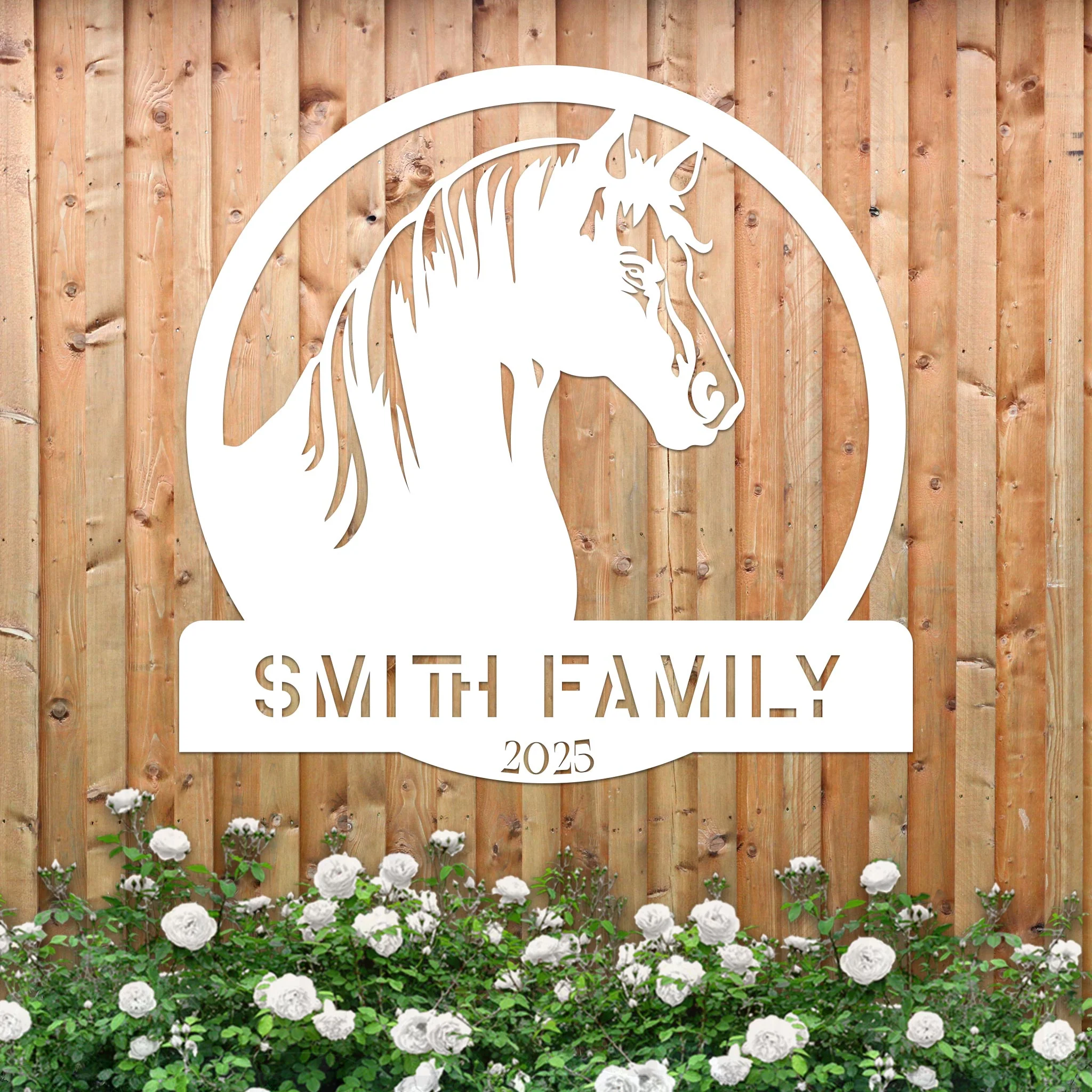 Metal Horse Farm Sign w Year v2 - Image 2