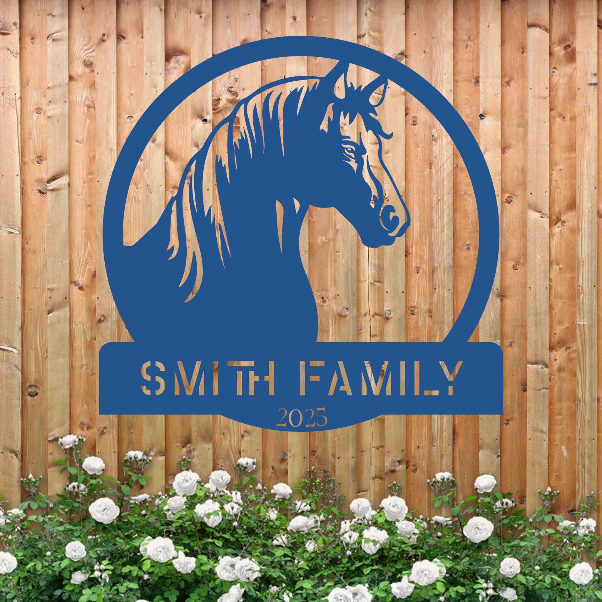 Metal Horse Farm Sign w Year v2 - Image 3