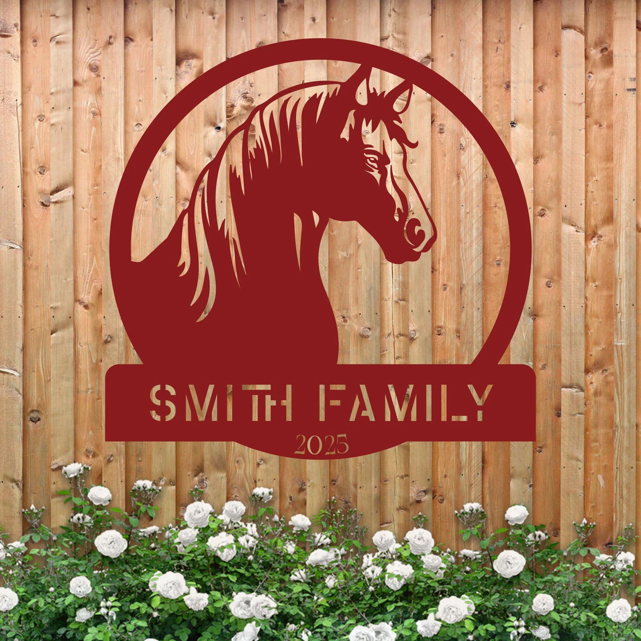 Metal Horse Farm Sign w Year v2 - Image 4