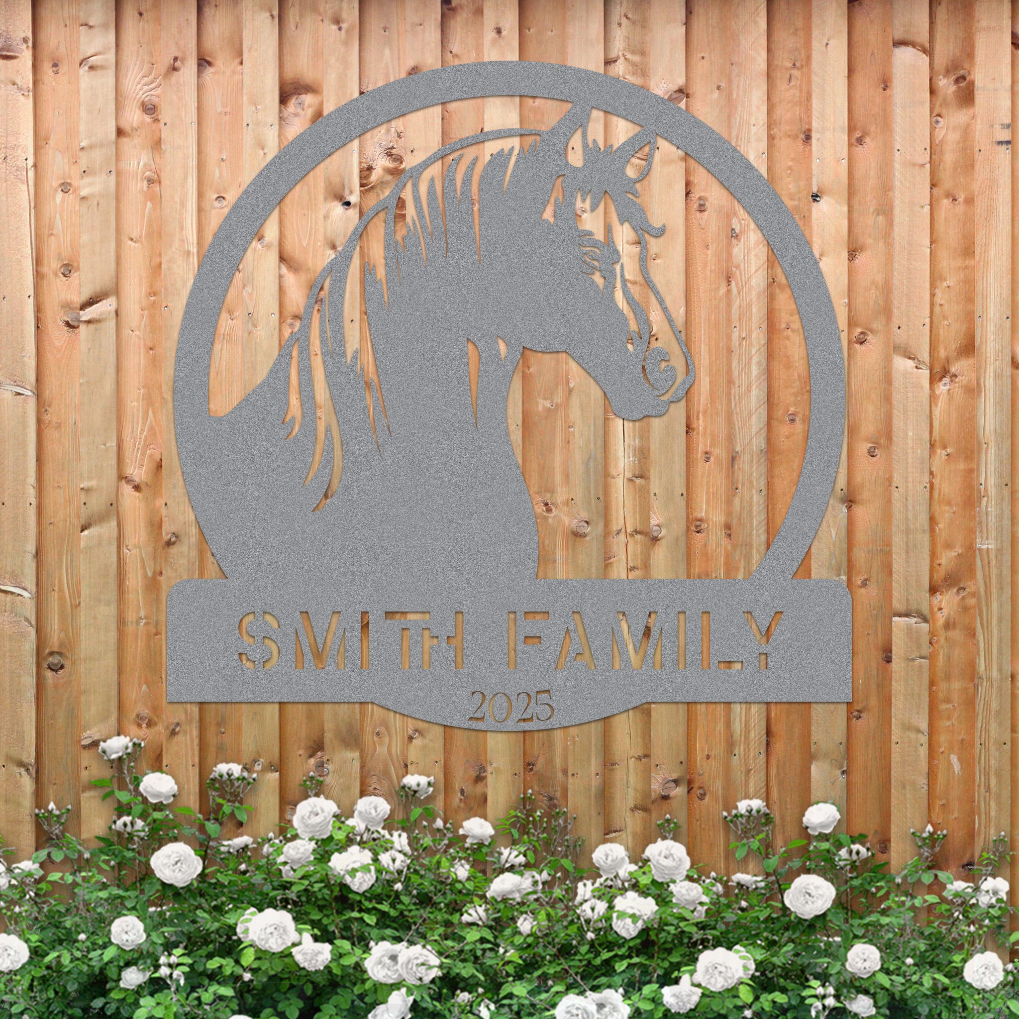 Metal Horse Farm Sign w Year v2 - Image 5