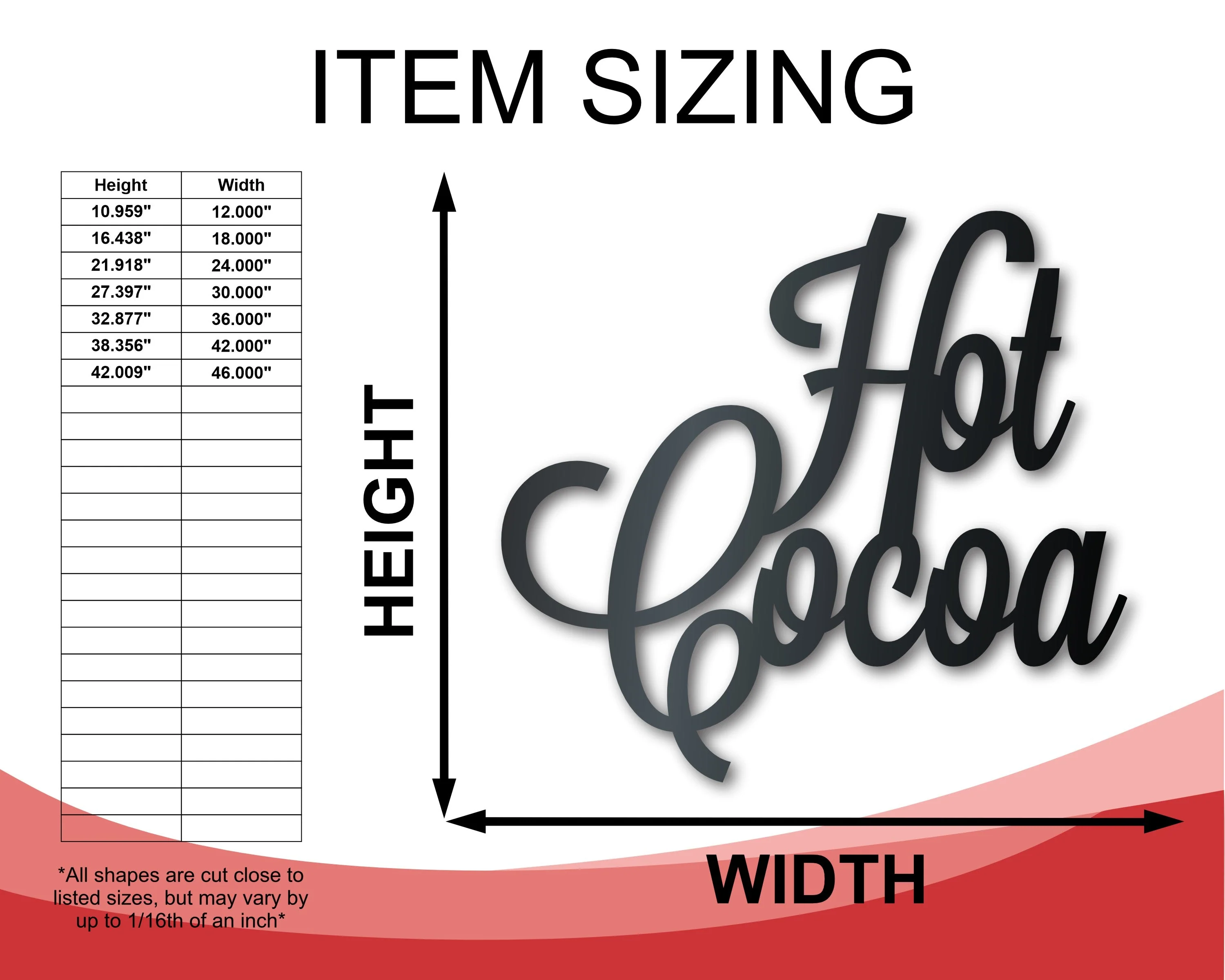 Metal Hot Cocoa Wall Art - Metal Word Craft - 14 Color Options - Image 2