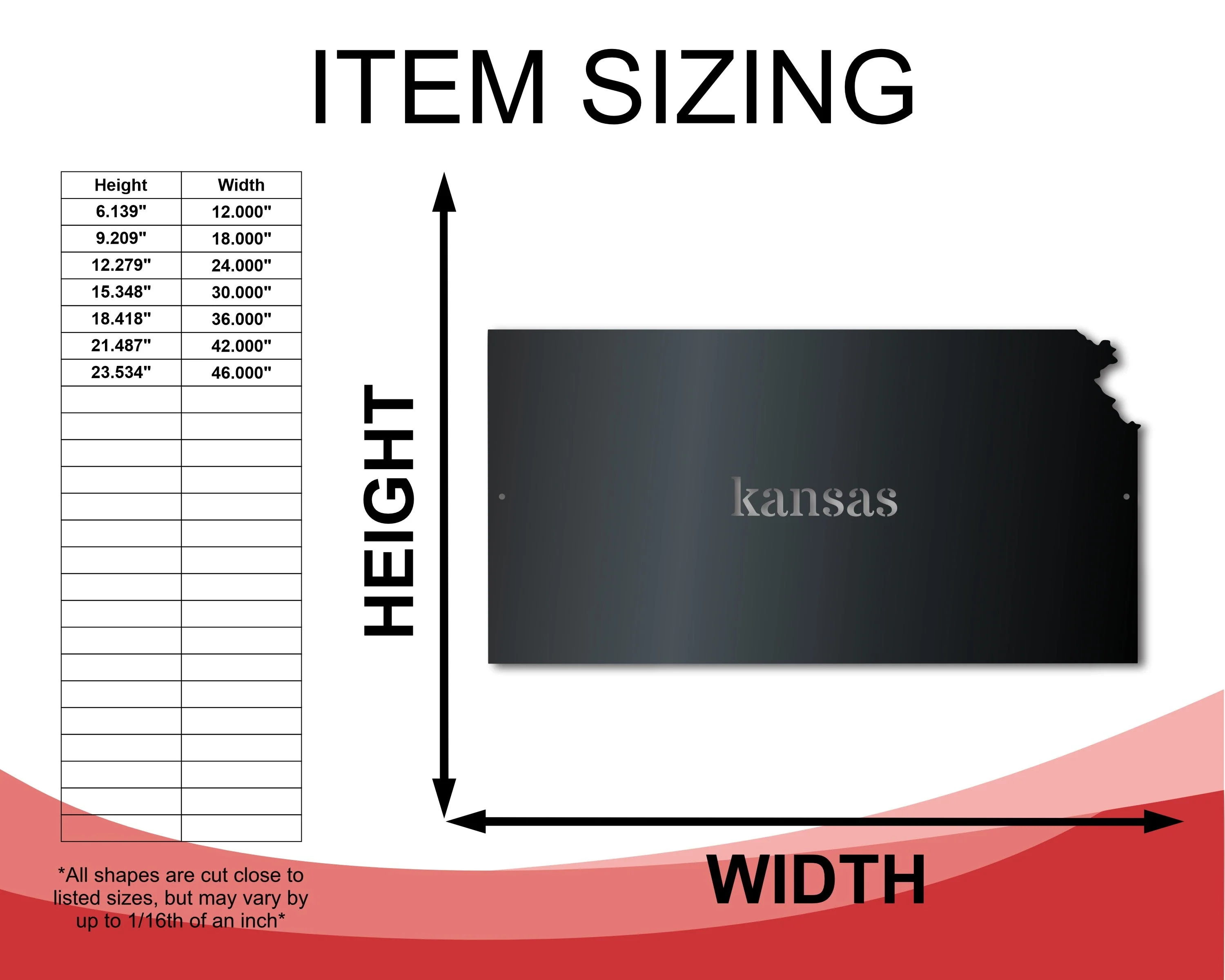 Metal Kansas Wall Art - Custom Metal US State Sign - 14 Color Options - Image 2