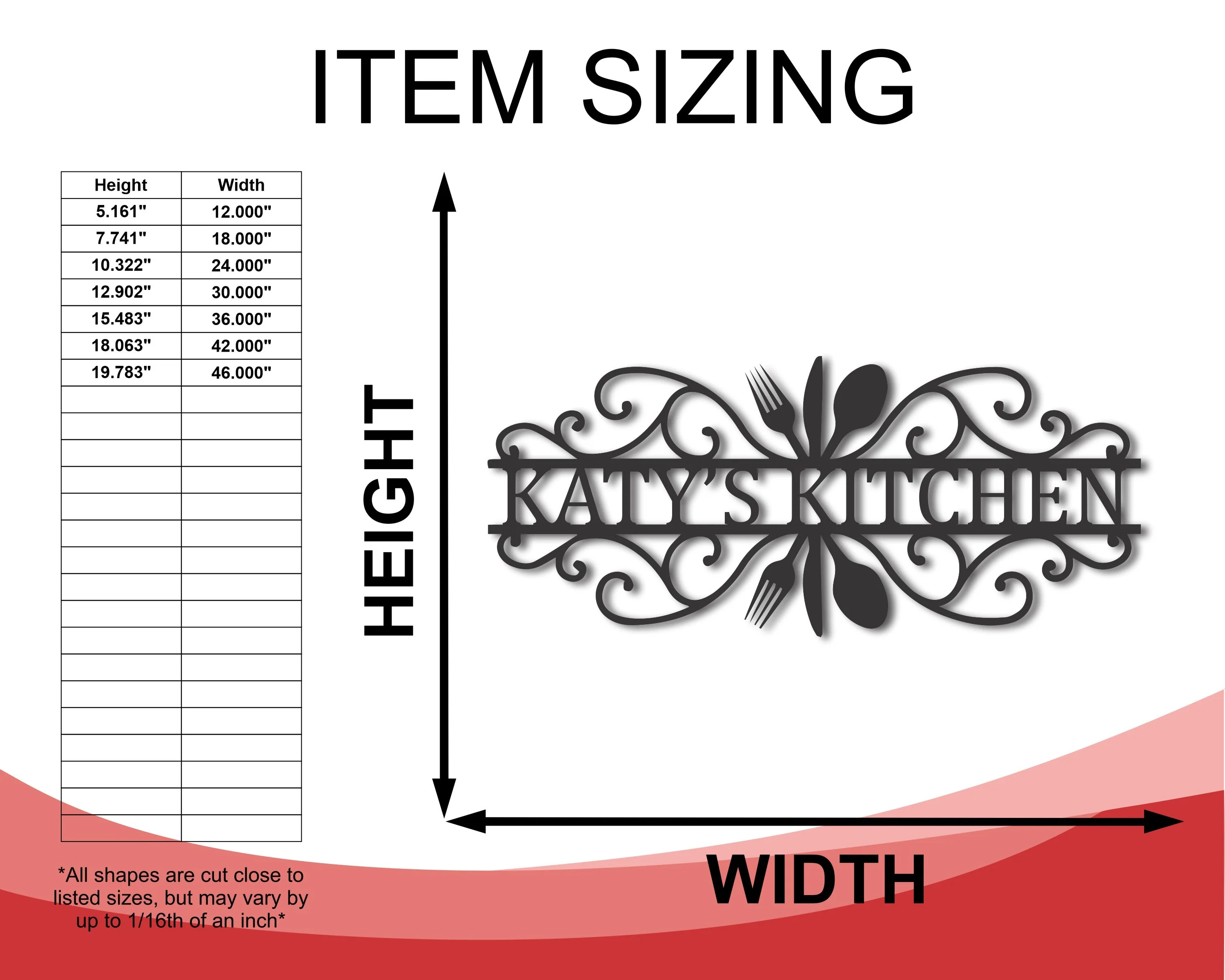 Metal Kitchen Silverware Sign | Farmhouse Kitchen Signs | 15 Color Options - Image 3