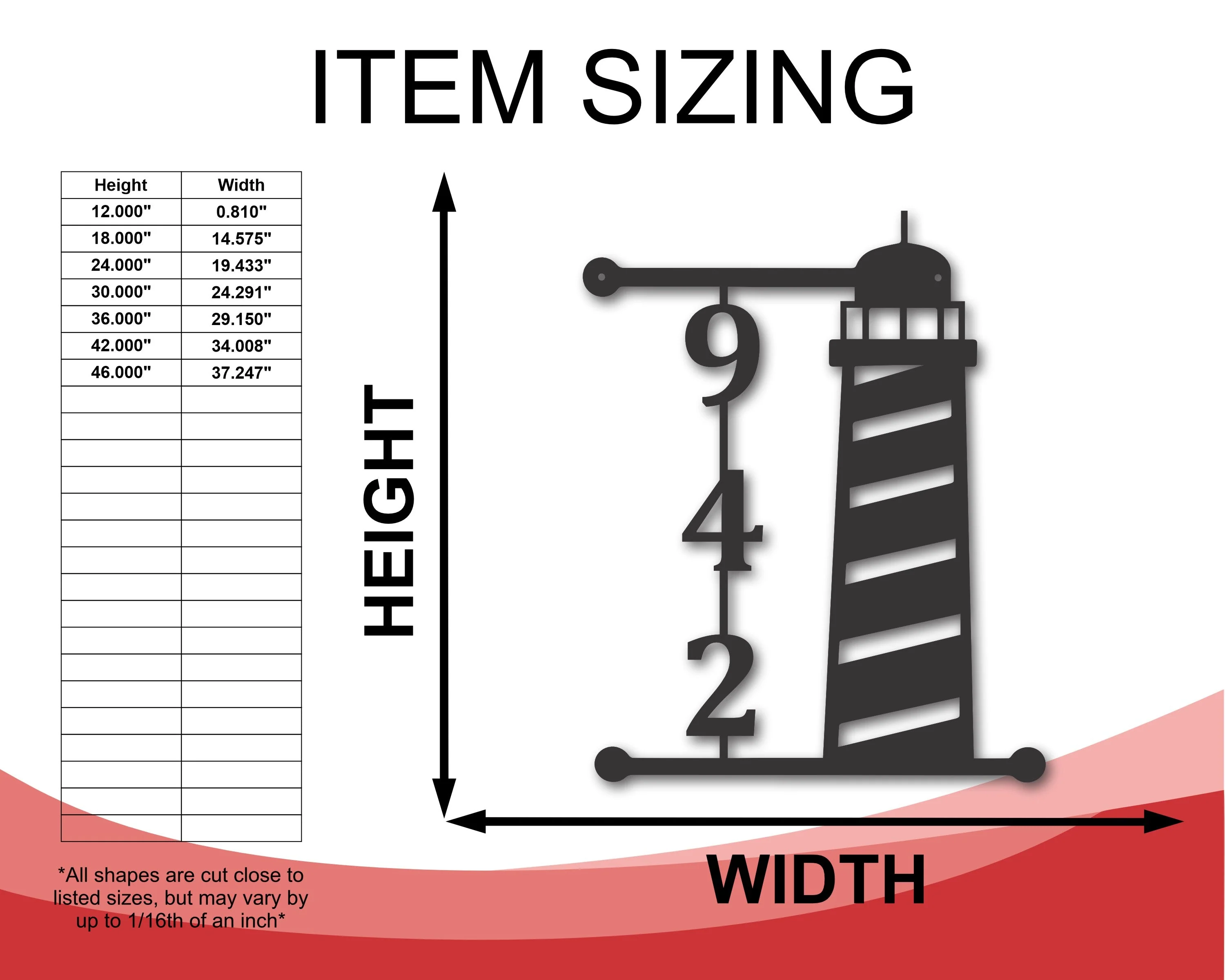 Metal Lighthouse House Number - Image 3