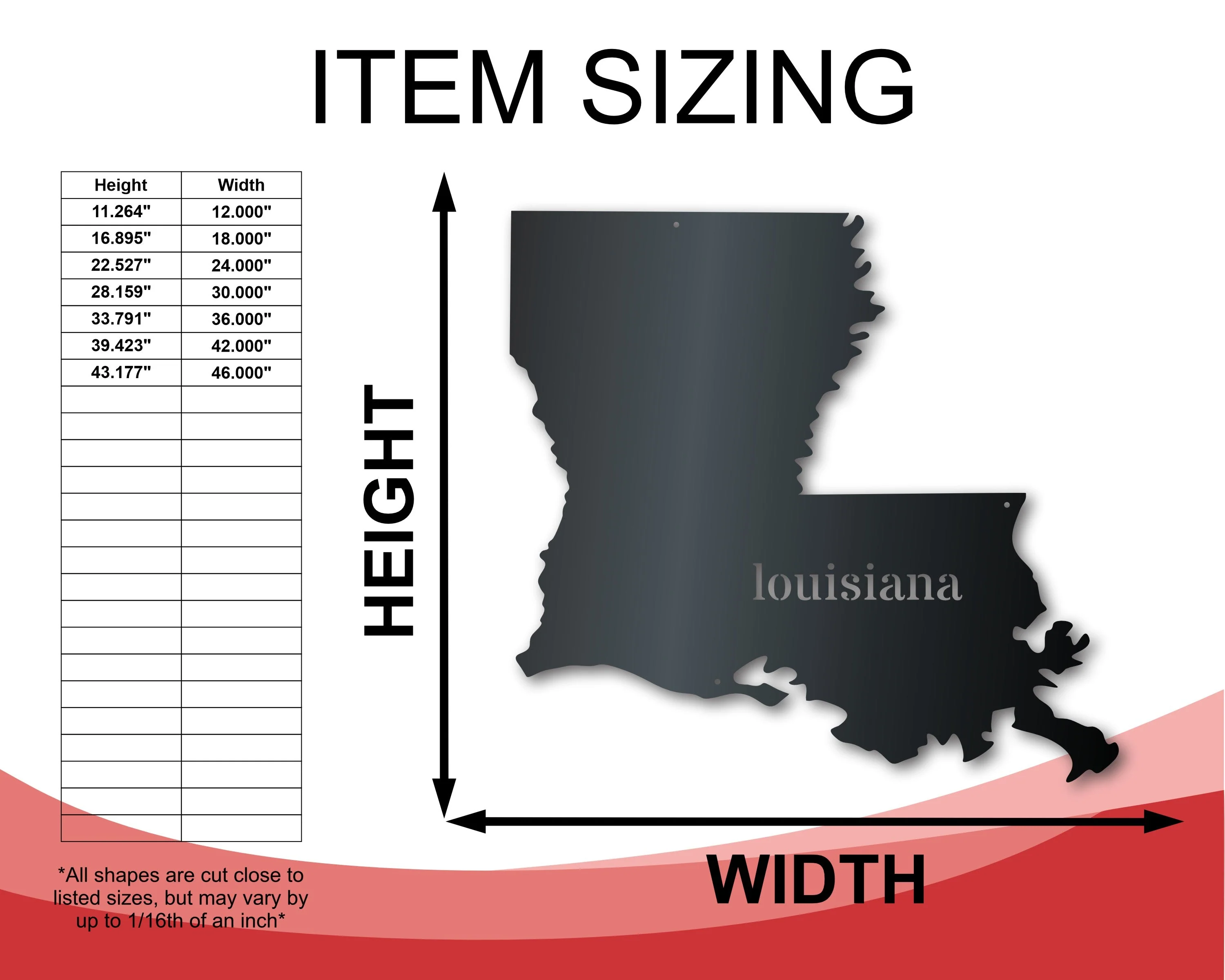 Metal Louisiana Wall Art - Custom Metal US State Sign - 14 Color Options - Image 2