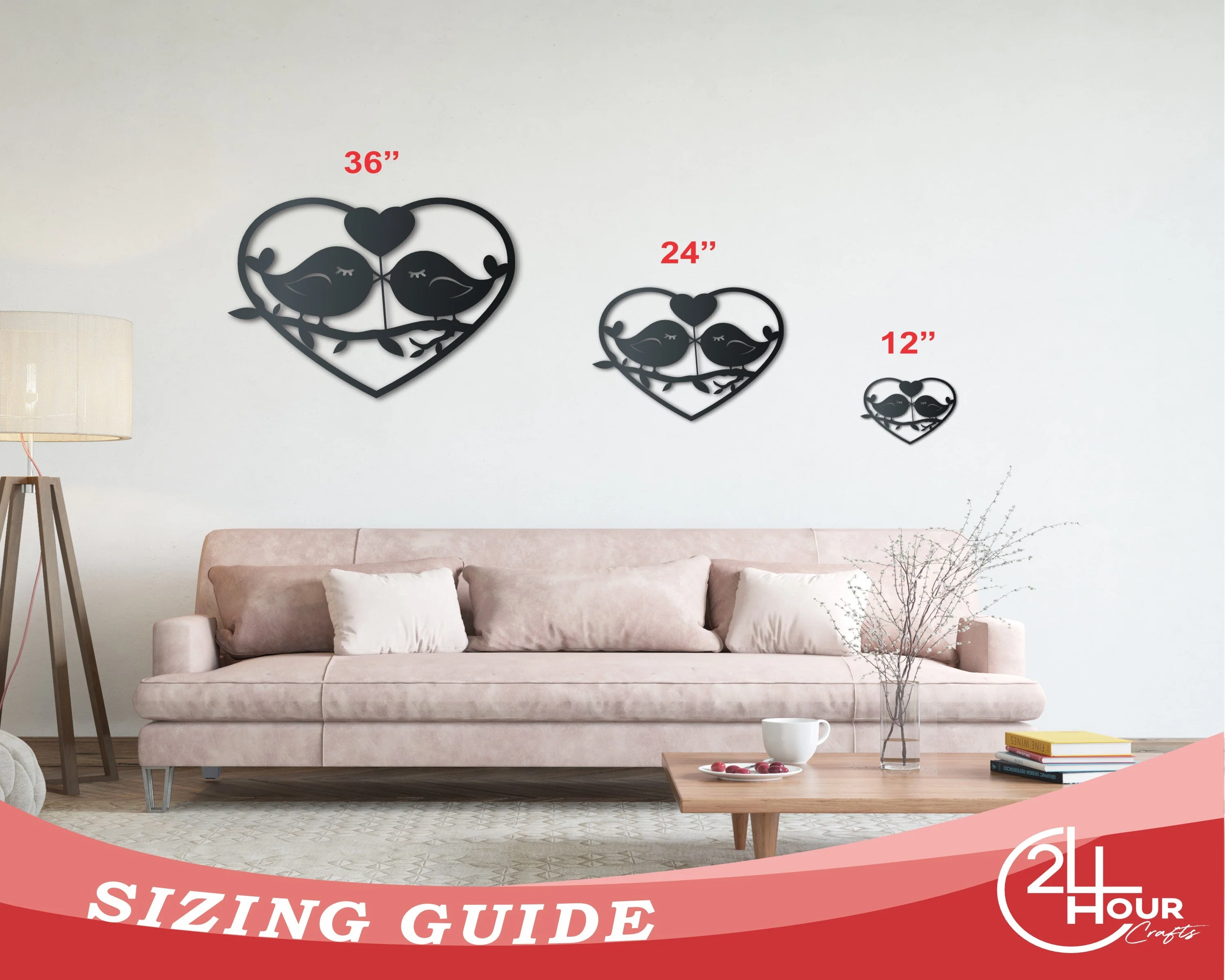 Metal Love Birds Wall Art - Metal Love Sign - 14 Color Options - Valentines Day - Wedding - Anniversary - Image 3