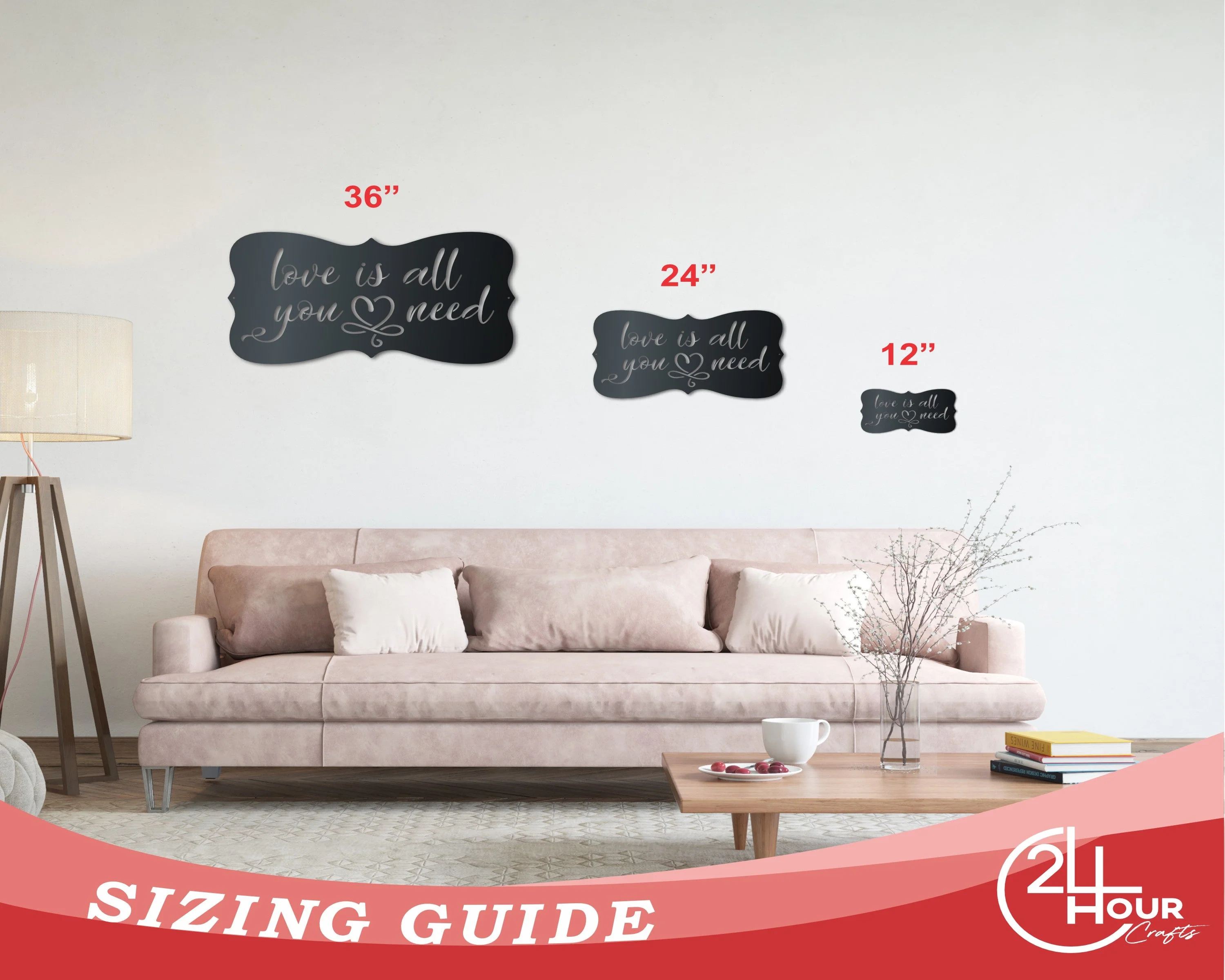 Metal Love Is All You Need Wall Art - Custom Metal Sign - 14 Color Options - Image 3