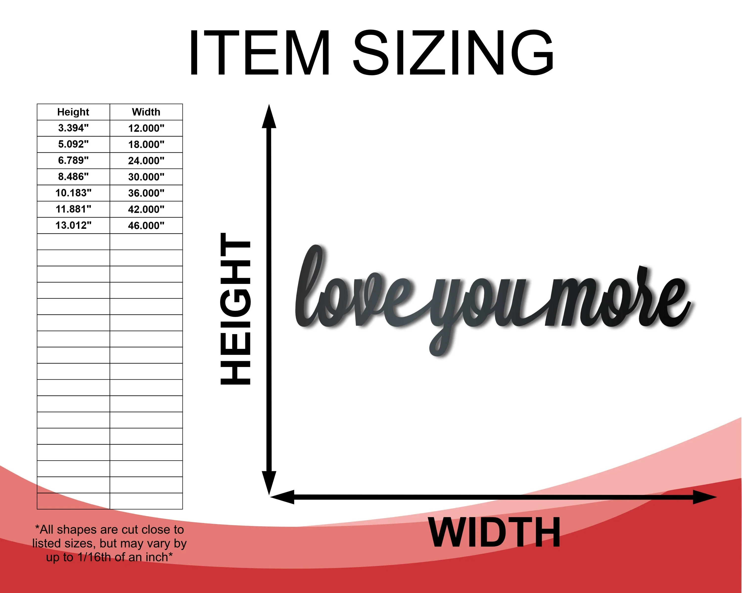 Metal Love You More Wall Art - Metal Sign - 14 Color Options - Image 2