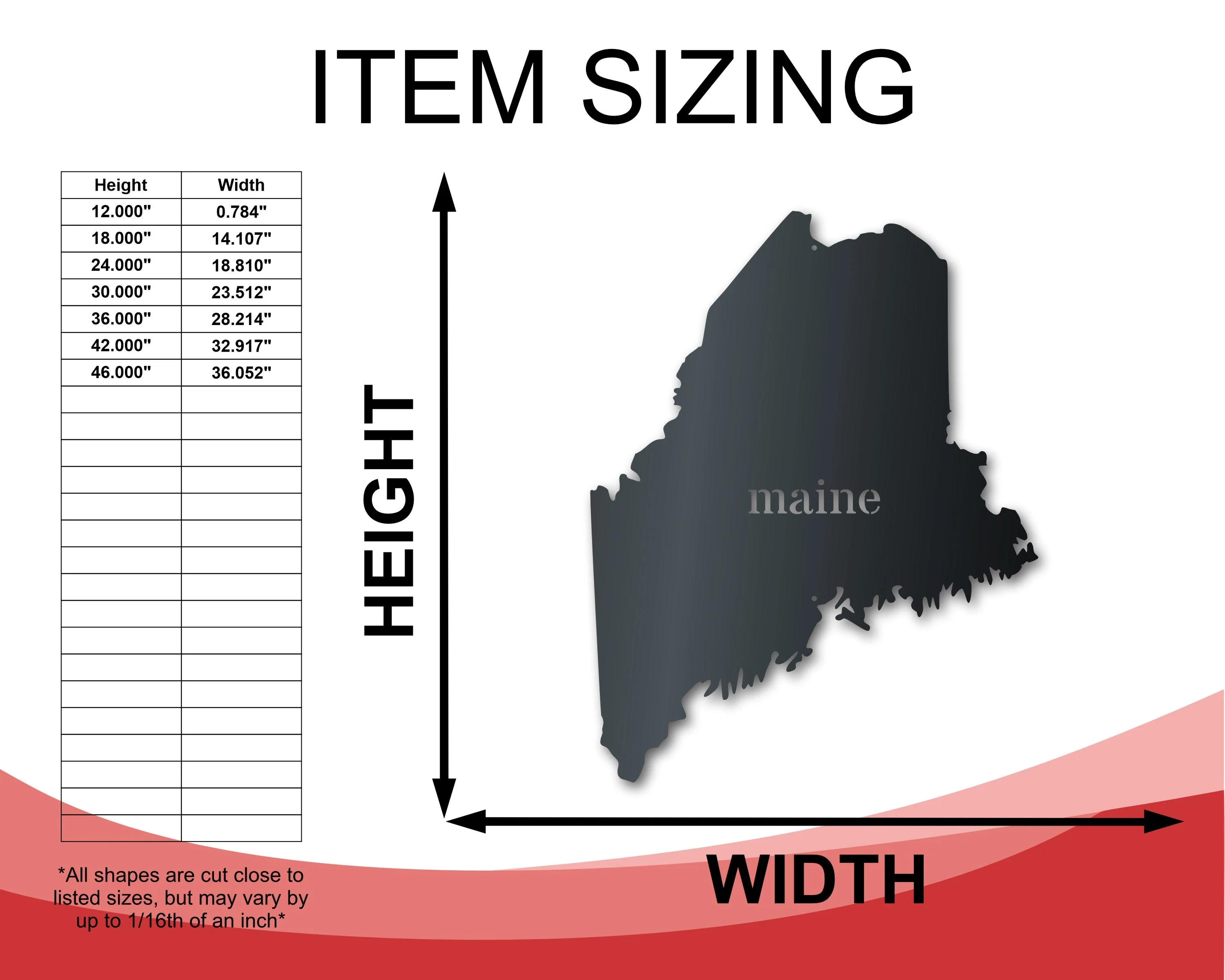 Metal Maine Wall Art - Custom Metal US State Sign - 14 Color Options - Image 2
