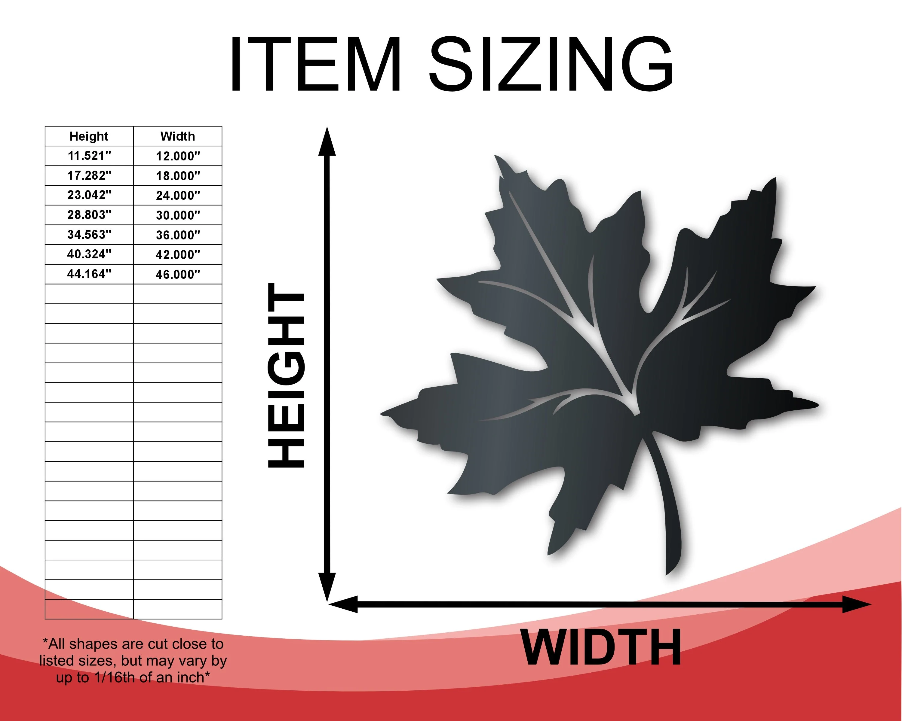 Metal Maple Leaf Wall Art | Indoor Outdoor | Up to 36" | Over 20 Color Options - Image 2