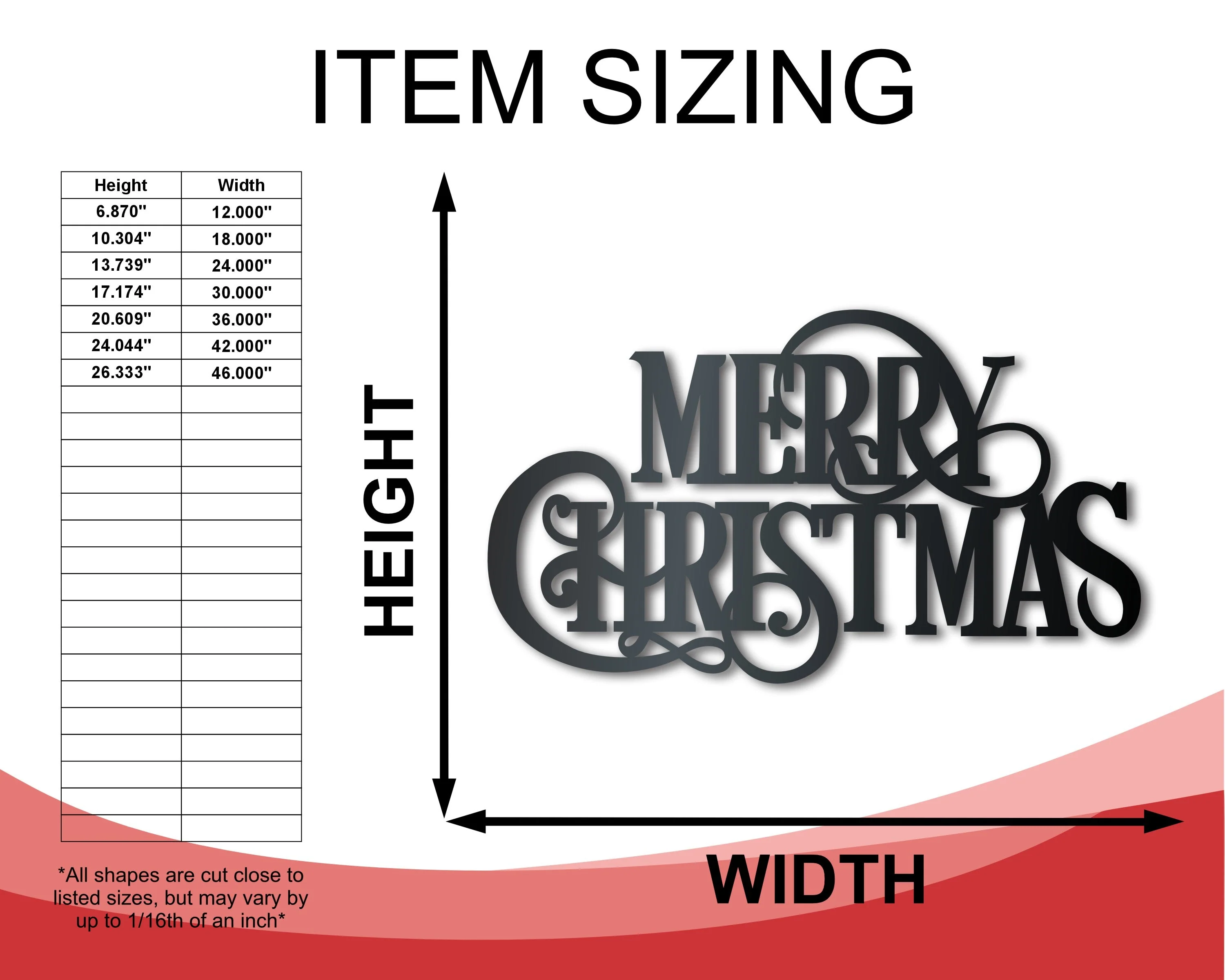 Metal Merry Christmas Wall Art | Indoor Outdoor | Up to 36" | Over 20 Color Options - Image 2