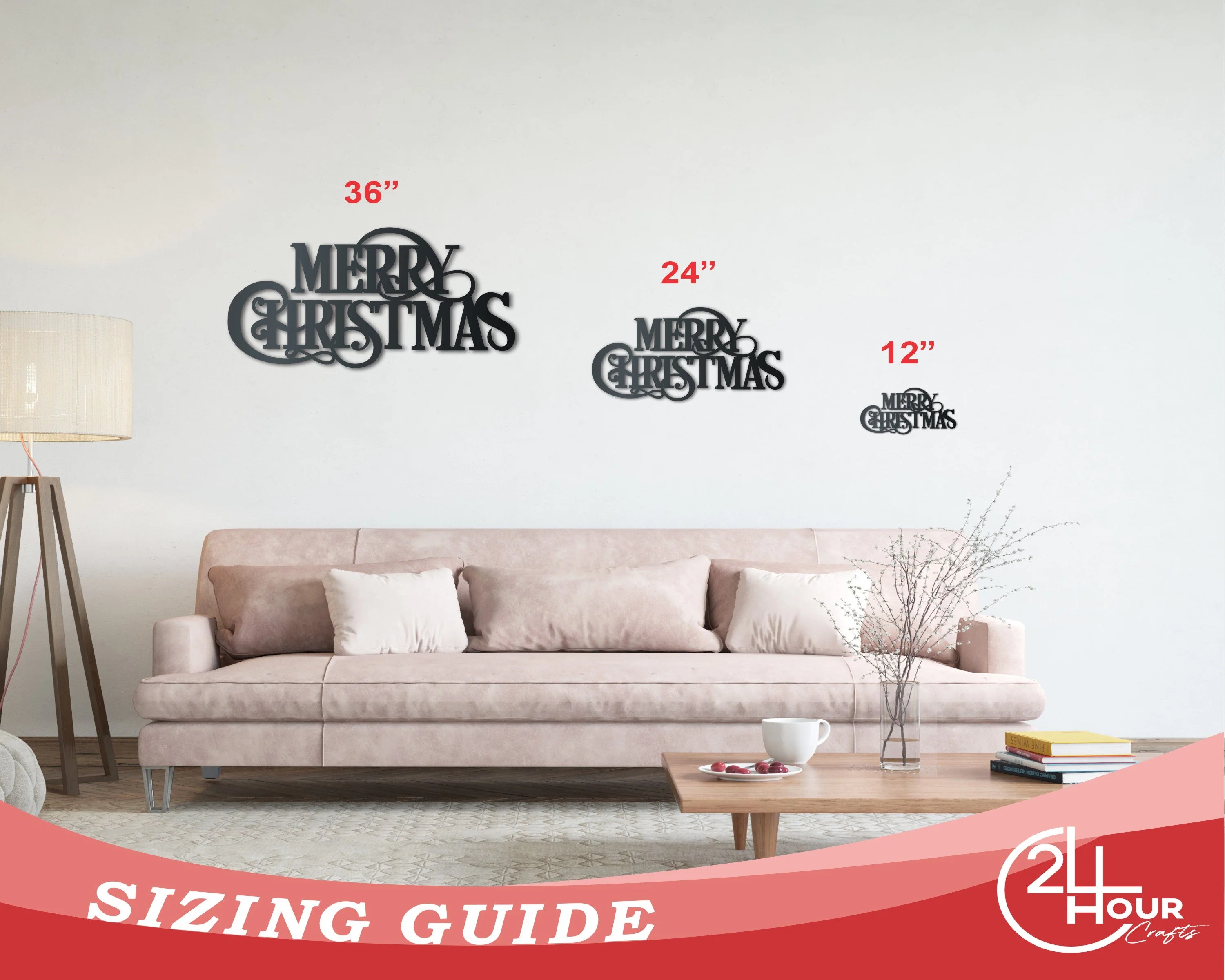 Metal Merry Christmas Wall Art | Indoor Outdoor | Up to 36" | Over 20 Color Options - Image 3