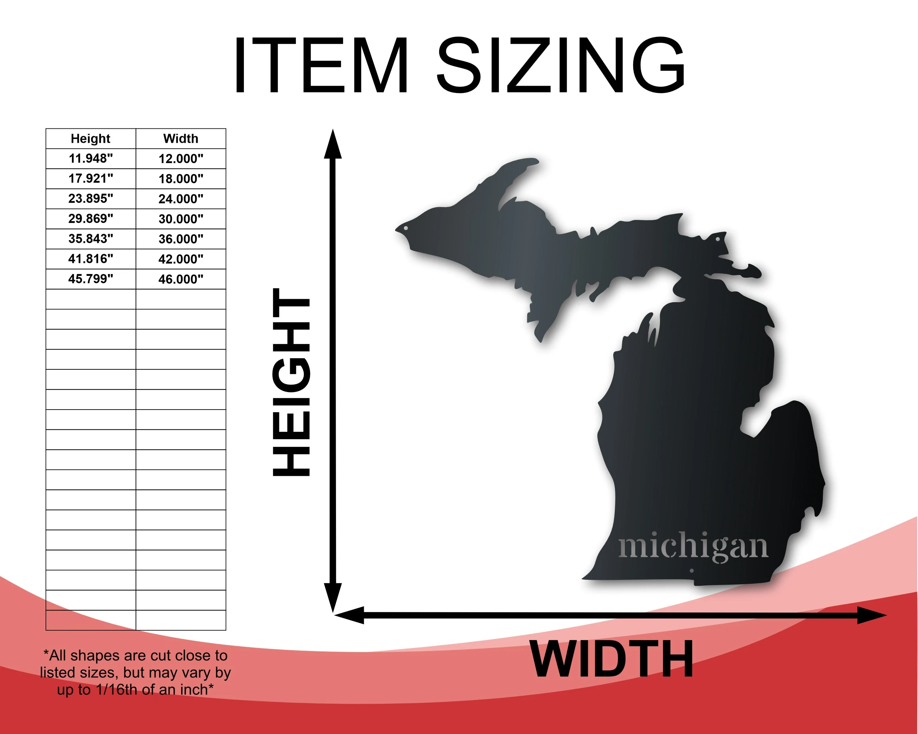 Metal Michigan Wall Art - Custom Metal US State Sign - 14 Color Options - Image 2