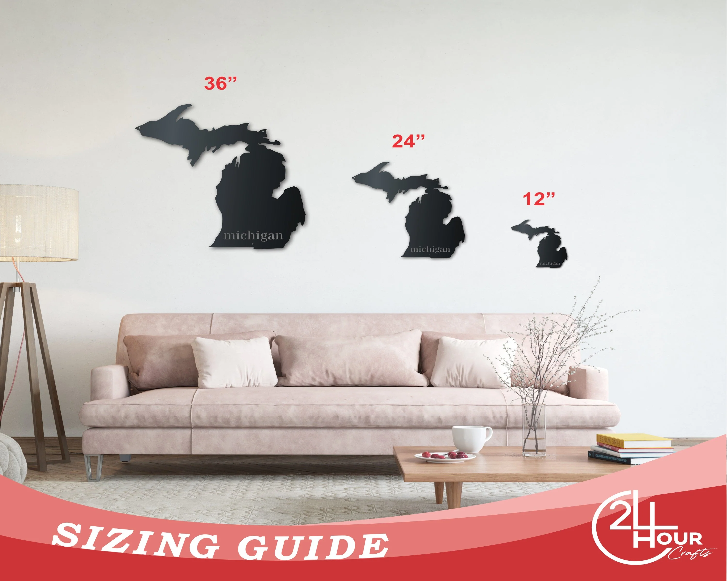 Metal Michigan Wall Art - Custom Metal US State Sign - 14 Color Options - Image 3
