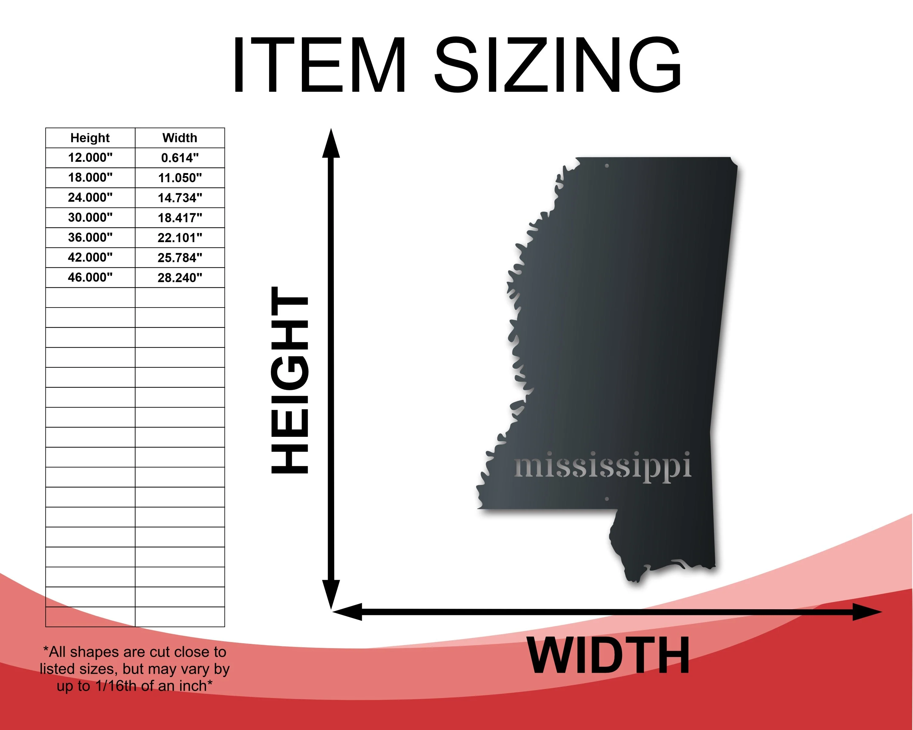Metal Mississippi Wall Art - Custom Metal US State Sign - 14 Color Options - Image 2