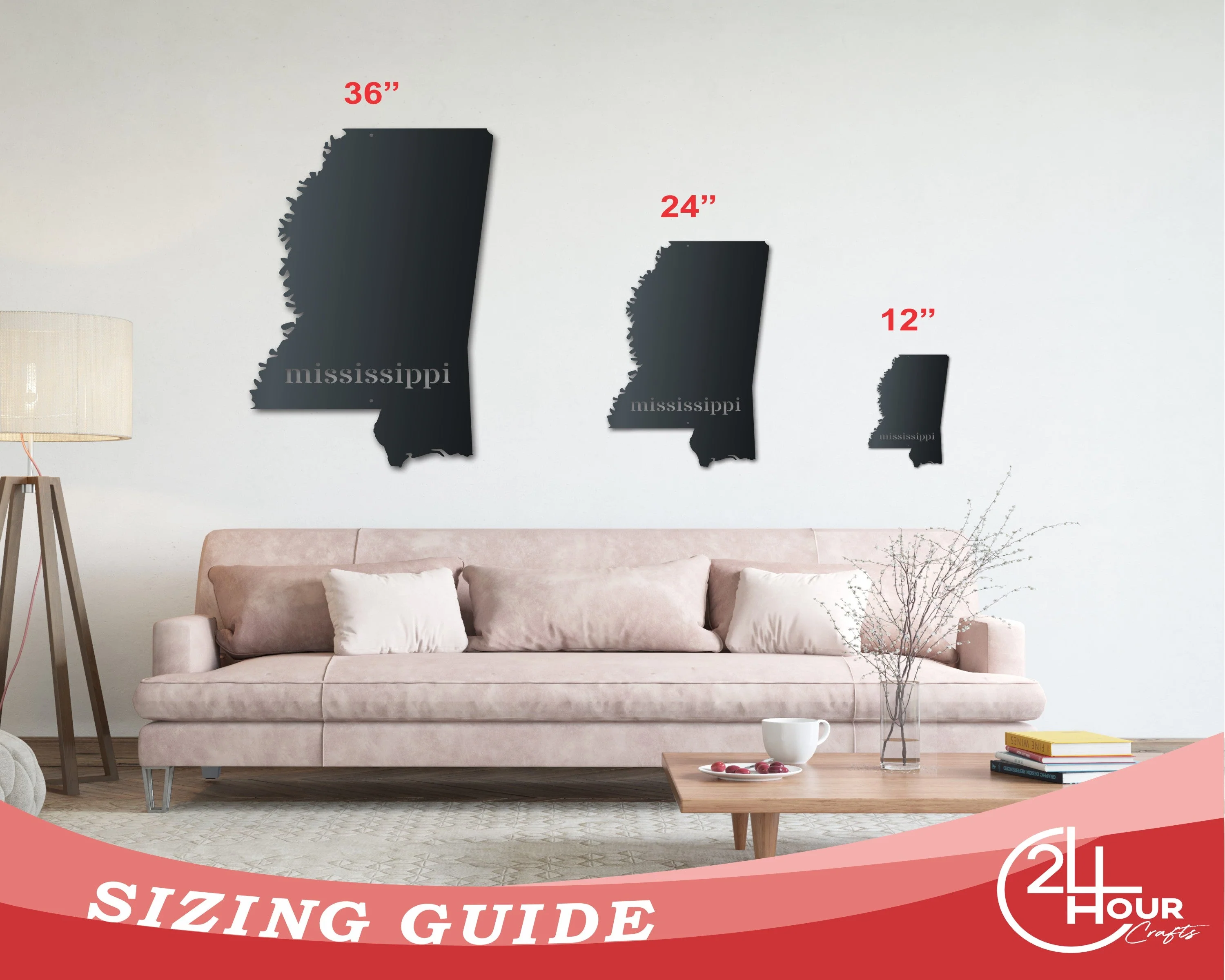 Metal Mississippi Wall Art - Custom Metal US State Sign - 14 Color Options - Image 3