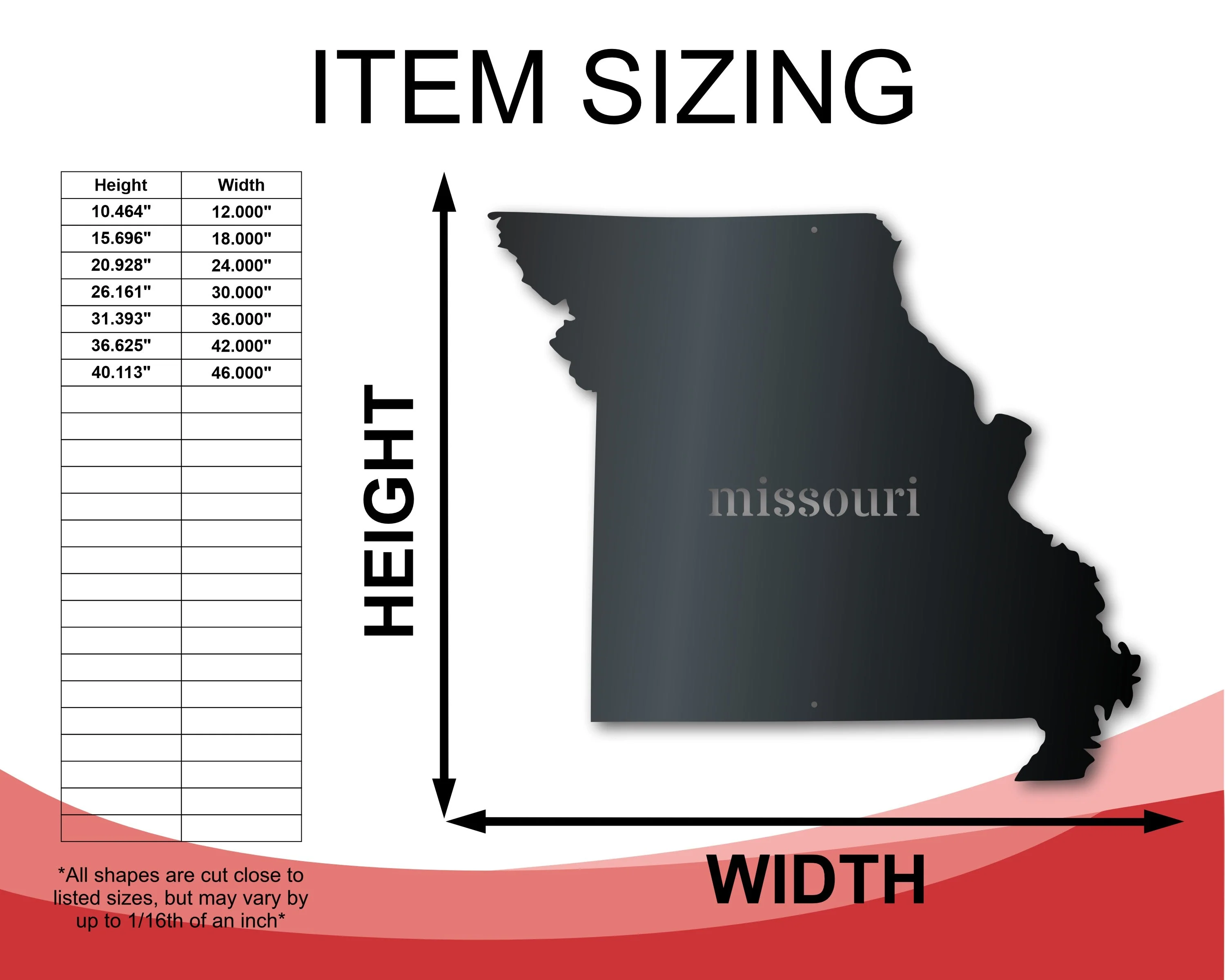 Metal Missouri Wall Art - Custom Metal US State Sign - 14 Color Options - Image 2