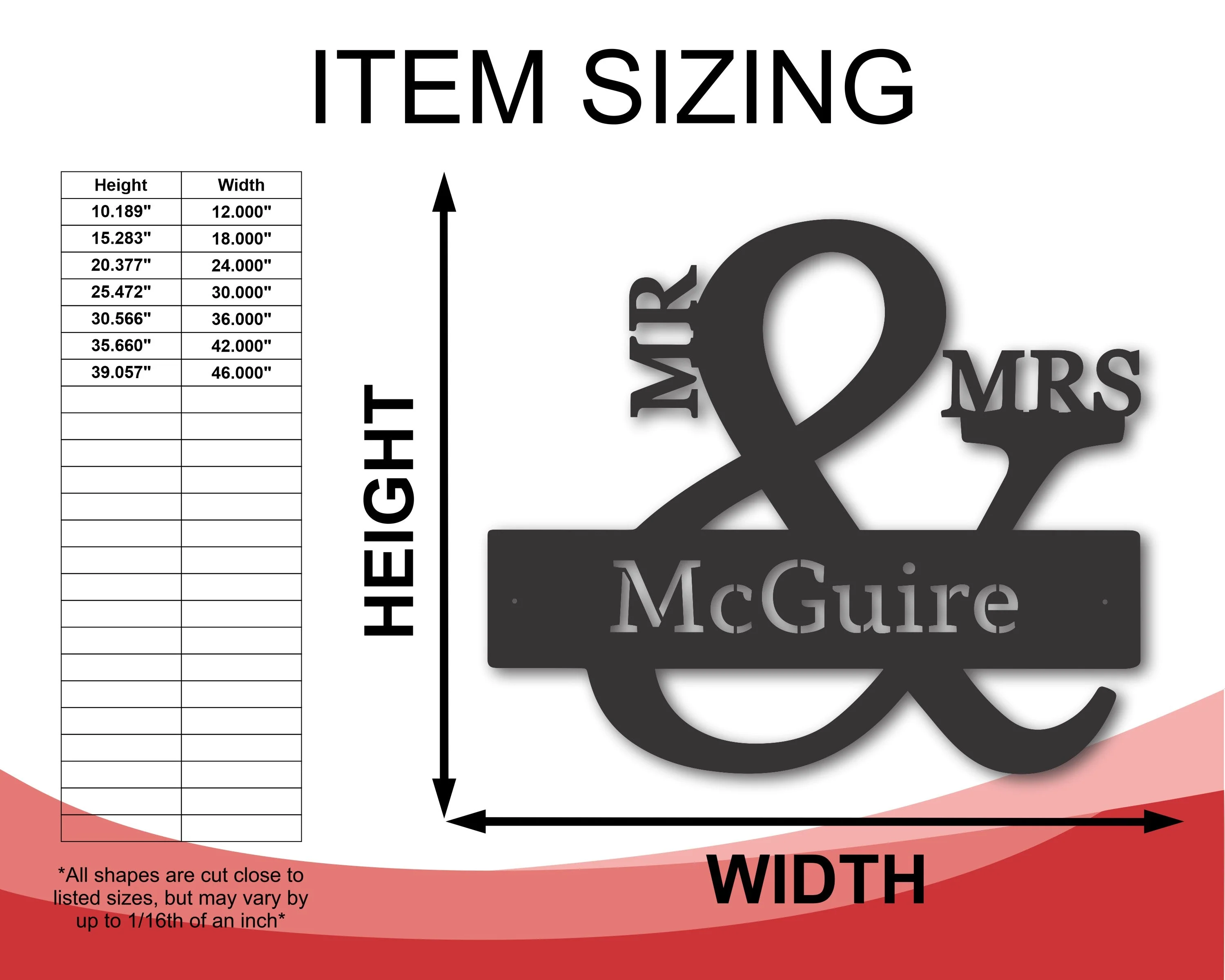 Metal Mr Mrs Personalized Wall Art | Custom Metal Mr Mrs Wall Decor | Custom Wedding Plaque | - Image 3