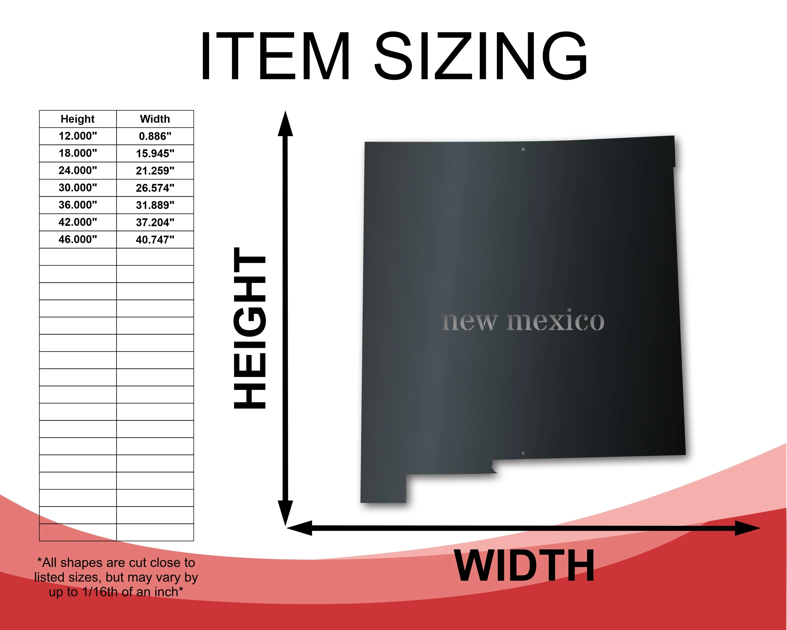 Metal New Mexico Wall Art - Custom Metal US State Sign - 14 Color Options - Image 2