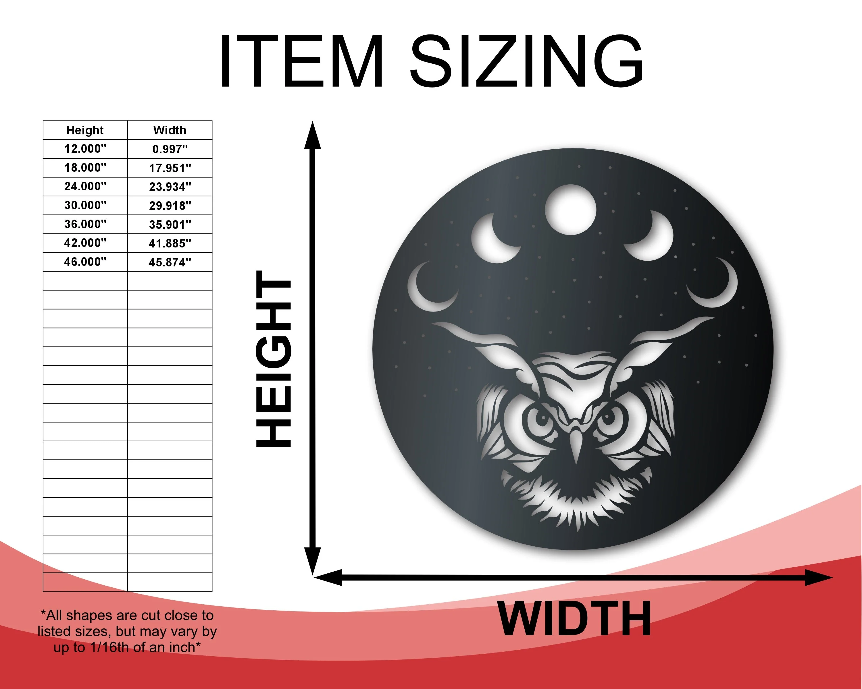 Metal Owl Moon Wall Art | Indoor Outdoor | Up to 36" | Over 20 Color Options - Image 2