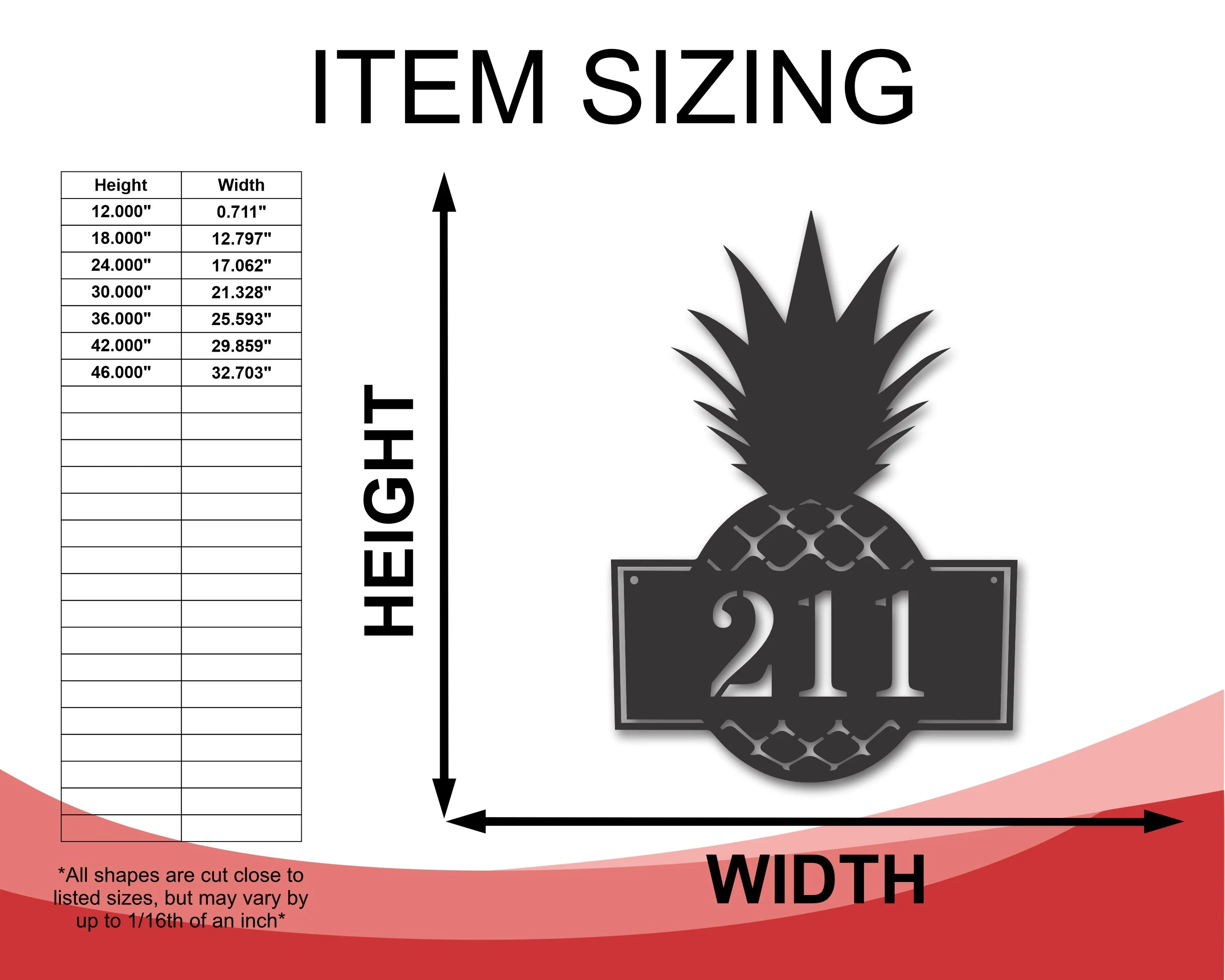 Metal Pineapple House Numbers Wall Art - Image 3