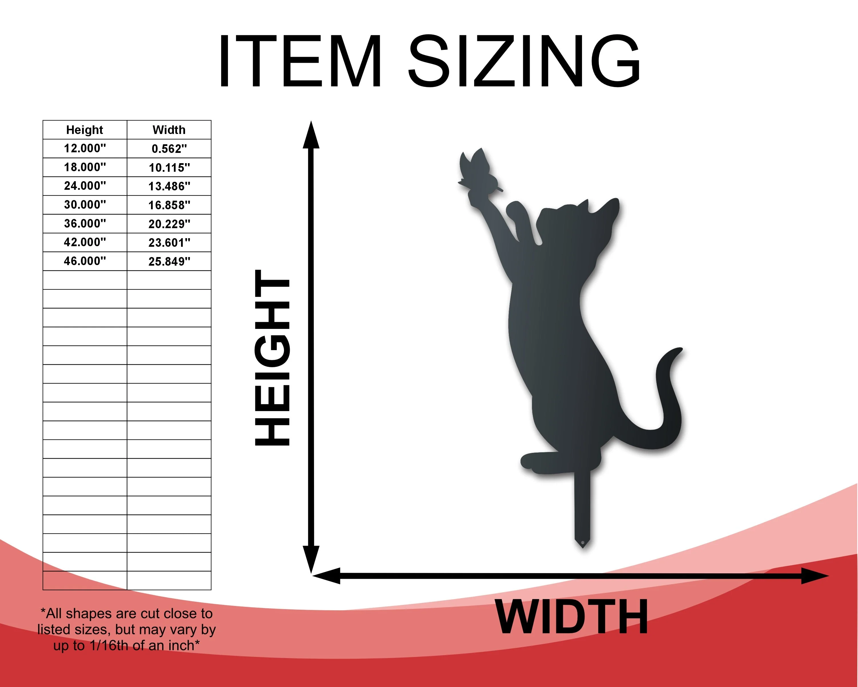 Metal Playful Cat Garden Stake | Up to 24" | Over 20 Color Options - Image 2