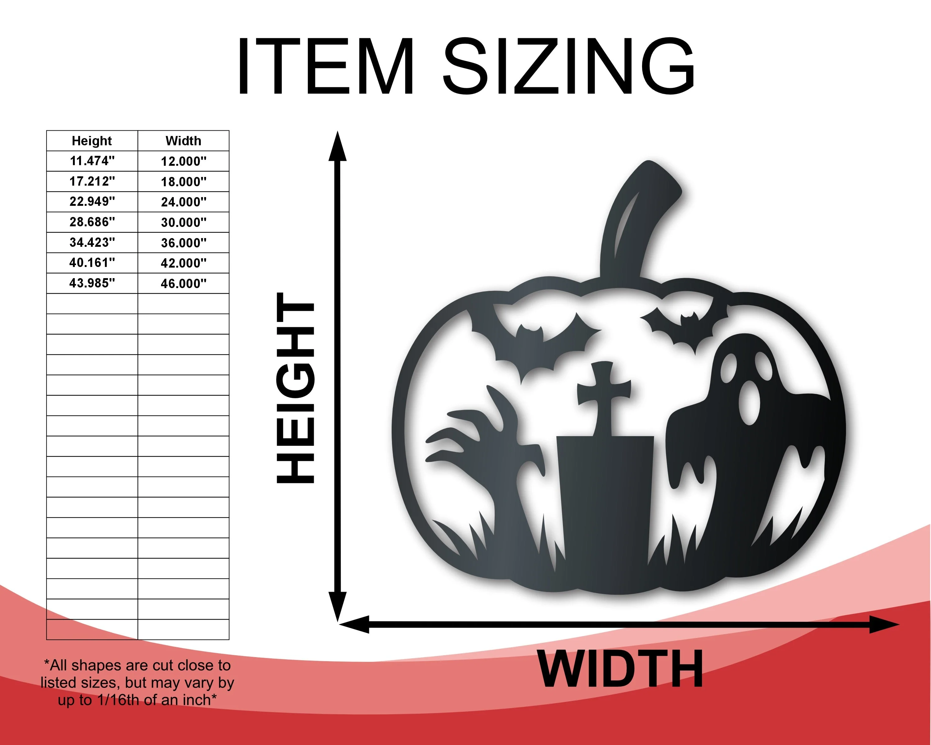 Metal Pumpkin Graveyard Wall Art | Halloween | Indoor Outdoor | Up to 36" | Over 20 Color Options - Image 2